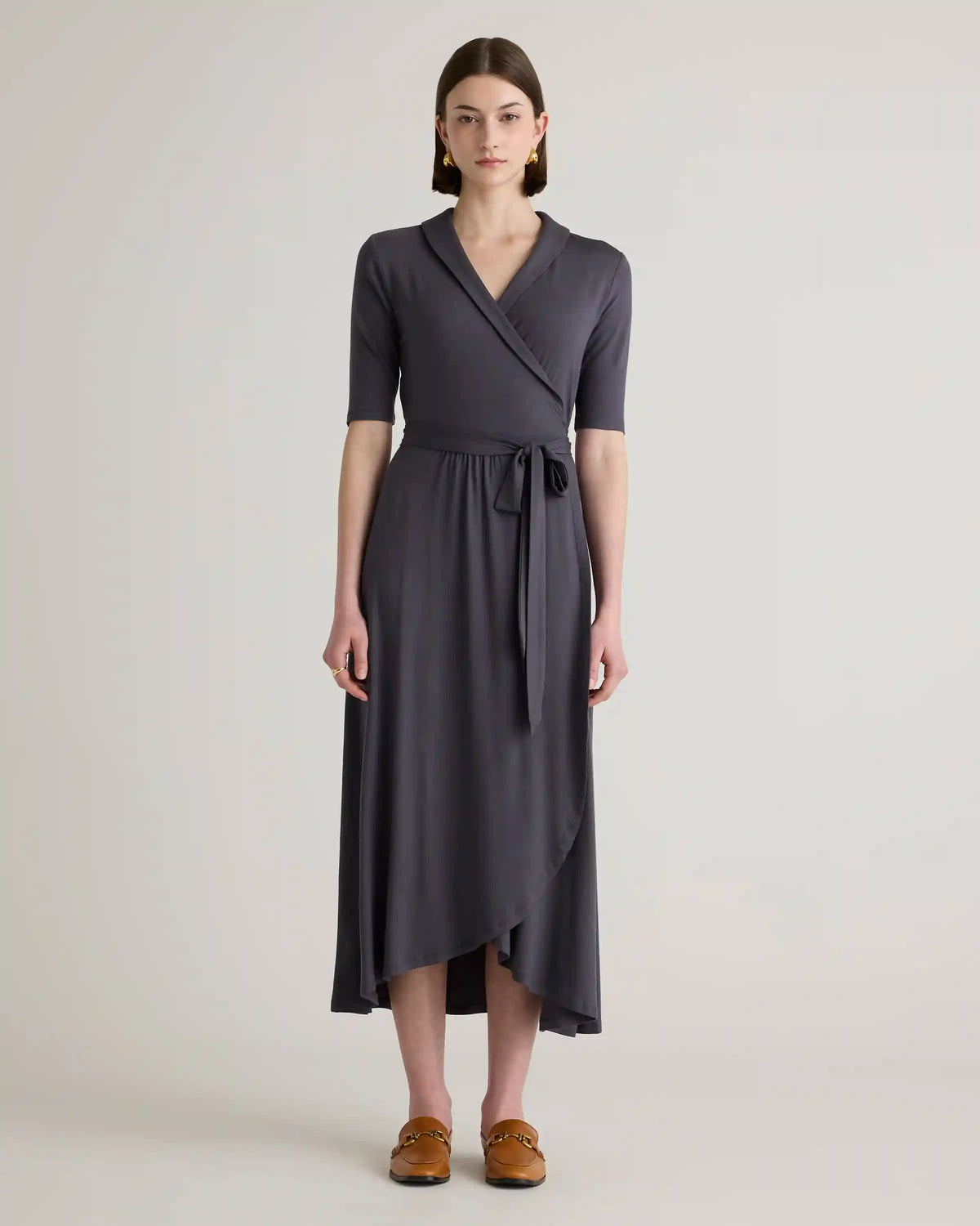 Tencel Jersey Midi Wrap Dress