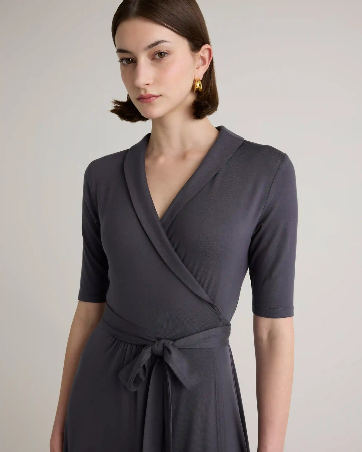 Tencel Jersey Midi Wrap Dress