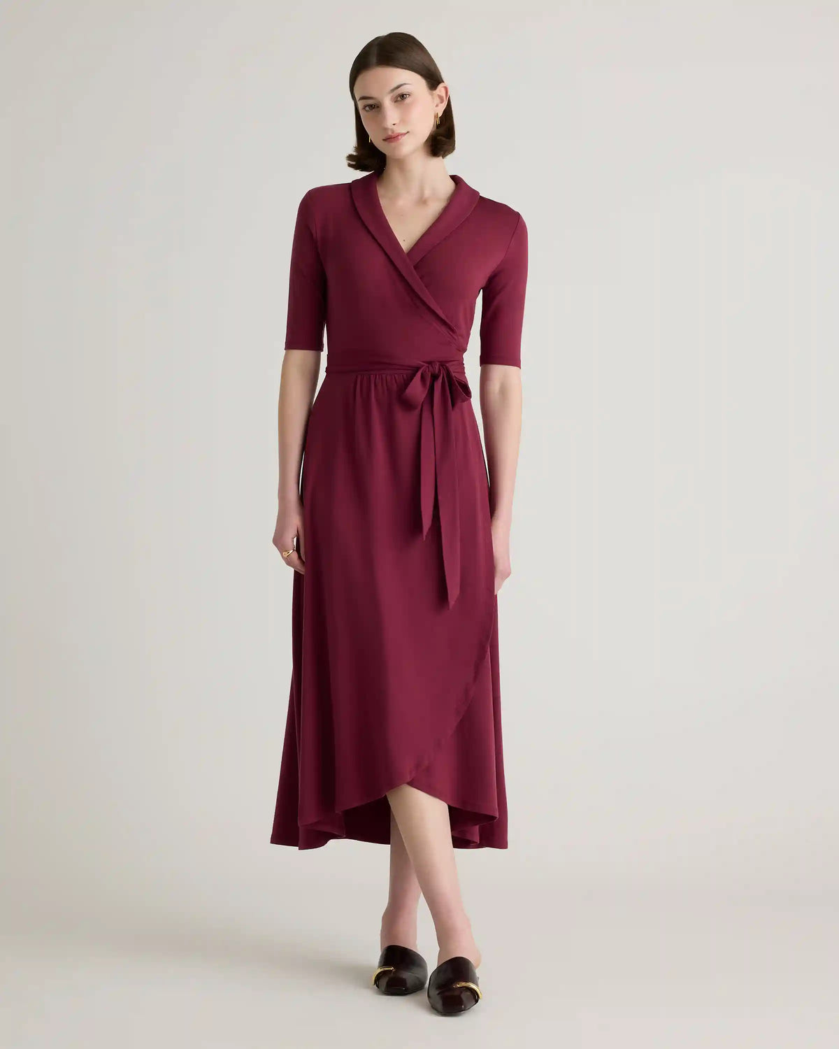 Tencel Jersey Midi Wrap Dress