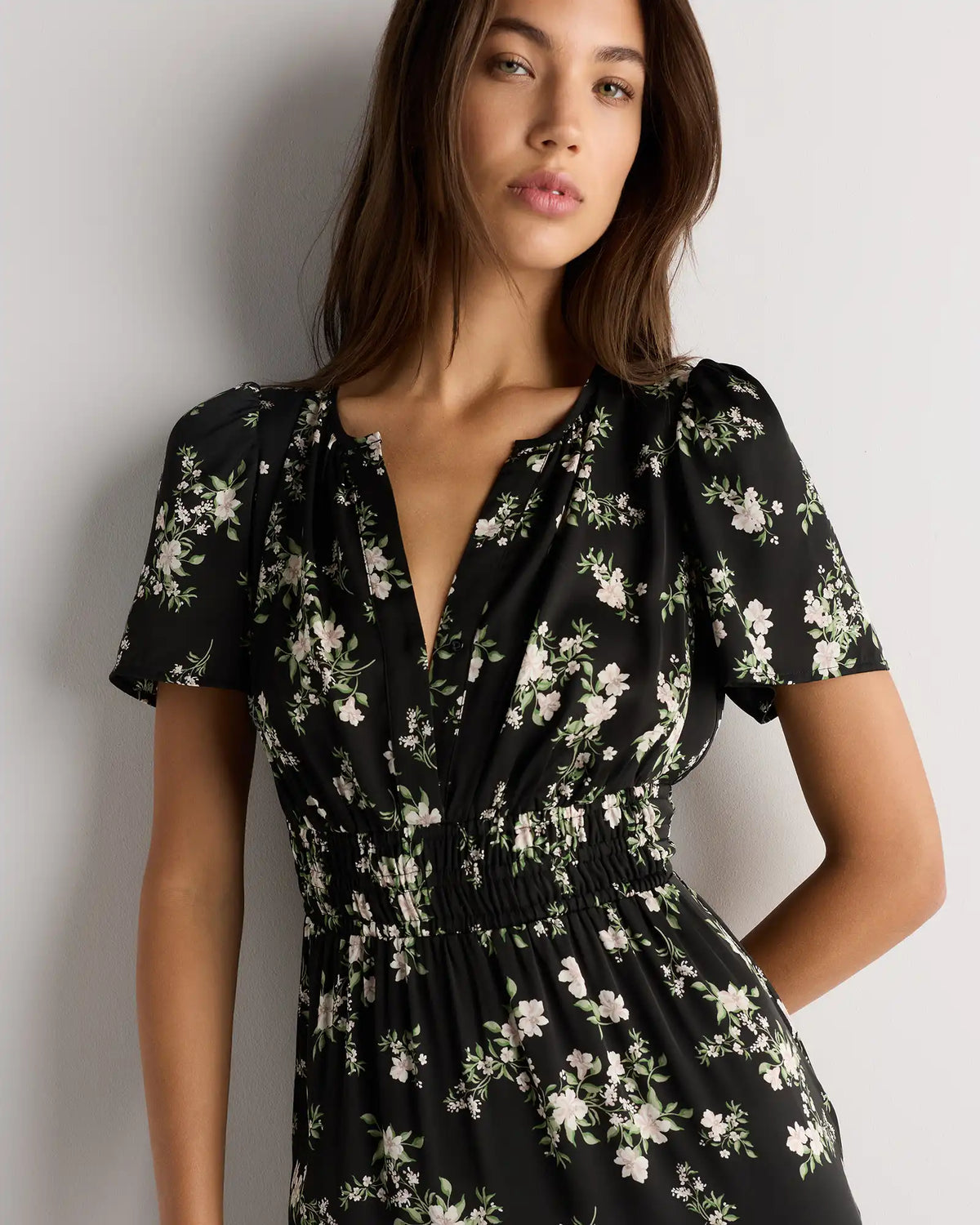 Washable Stretch Silk Tiered Maxi Dress