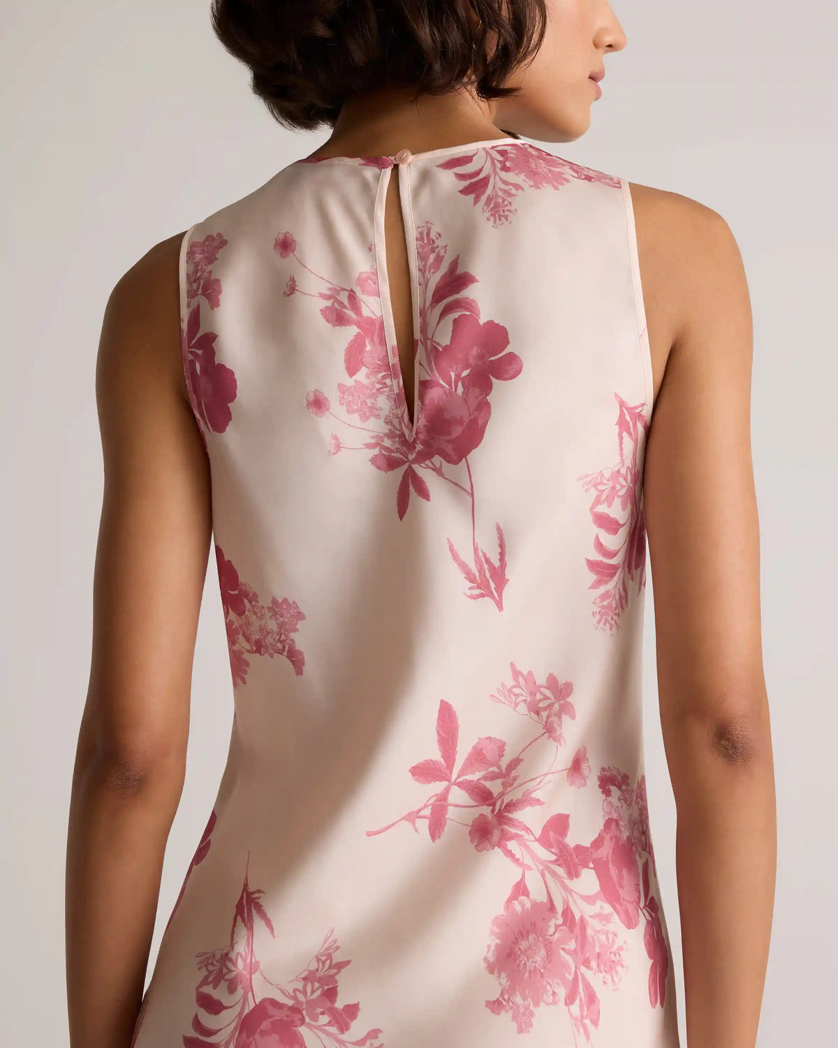 Washable Stretch Silk Tank Midi Dress