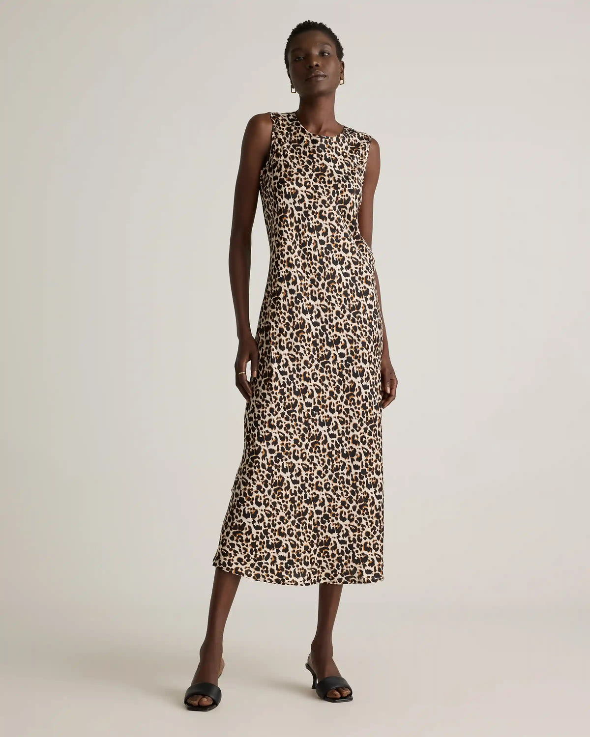 Washable Stretch Silk Tank Midi Dress