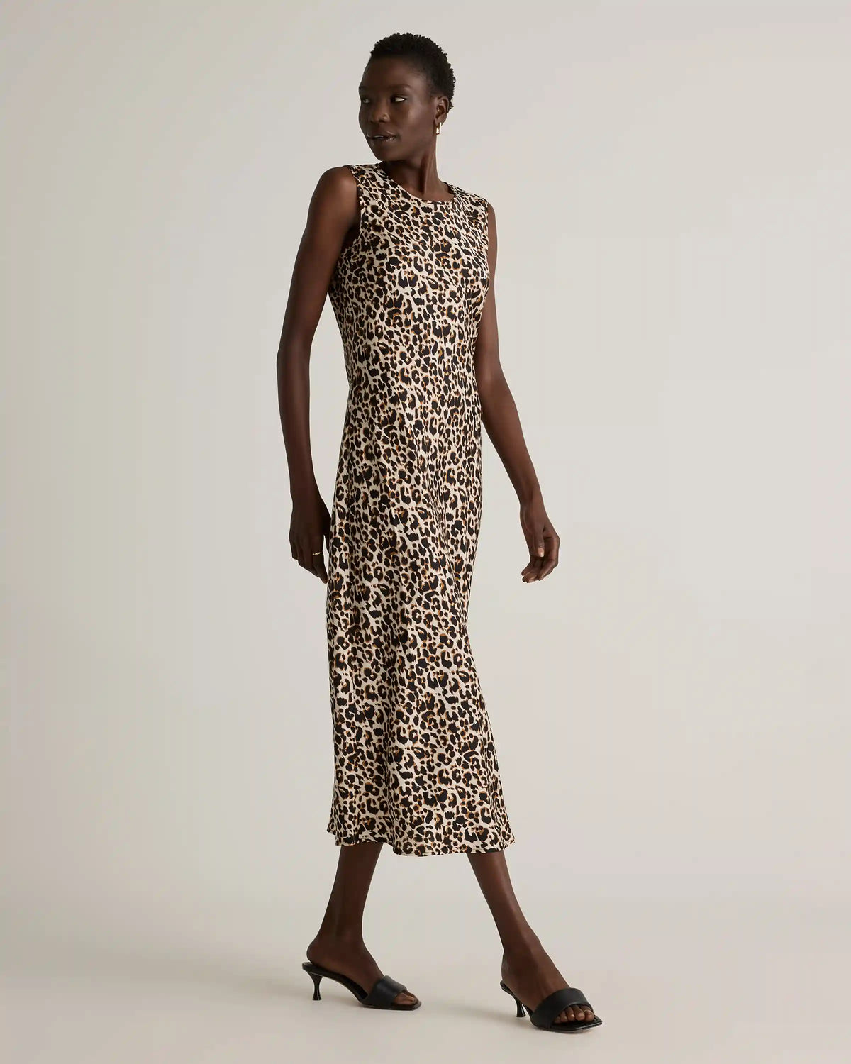 Washable Stretch Silk Tank Midi Dress