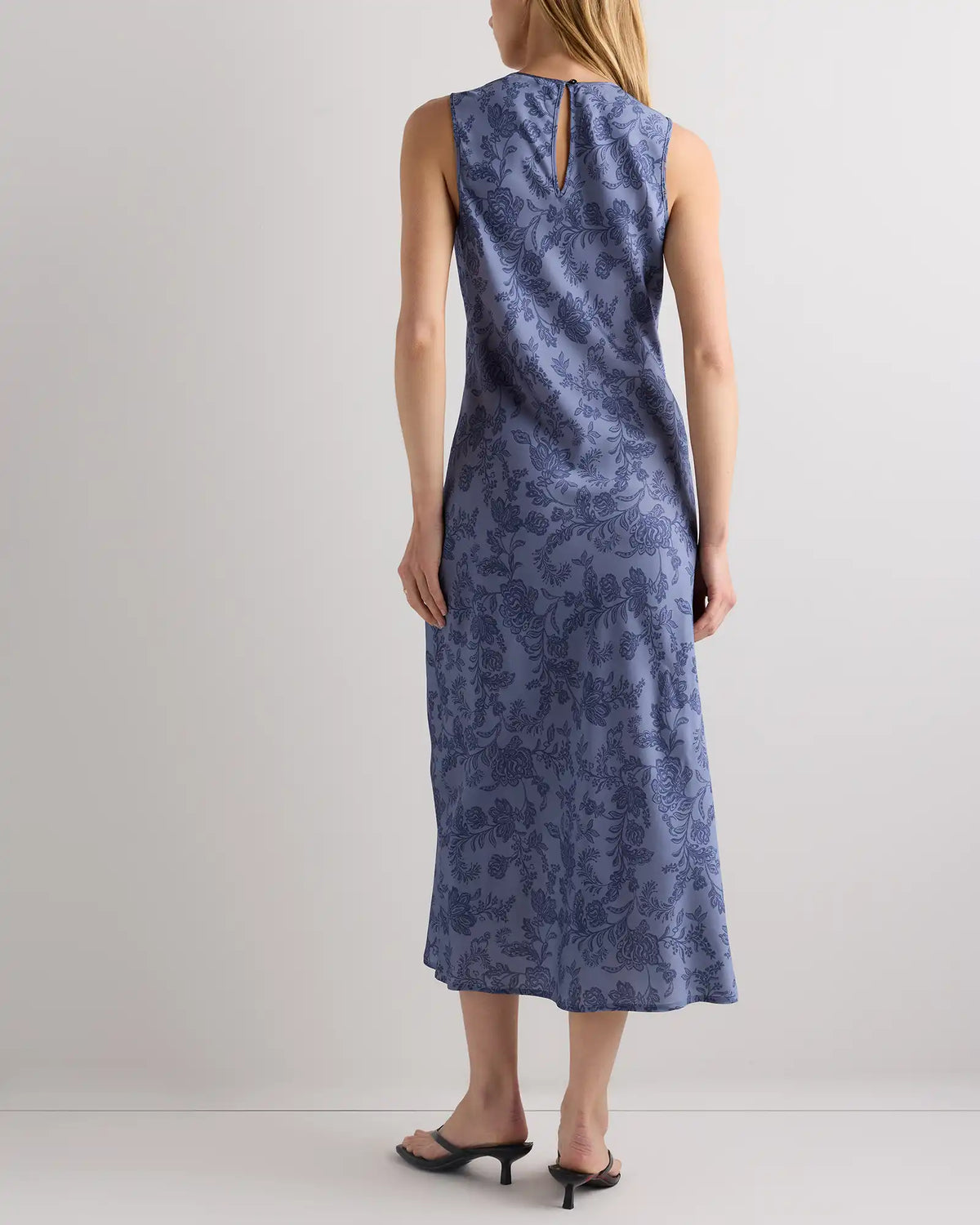 Washable Stretch Silk Tank Midi Dress