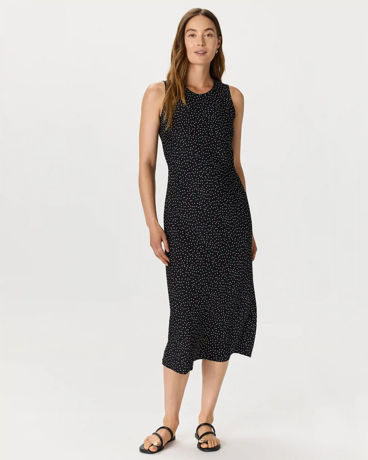 Washable Stretch Silk Tank Midi Dress