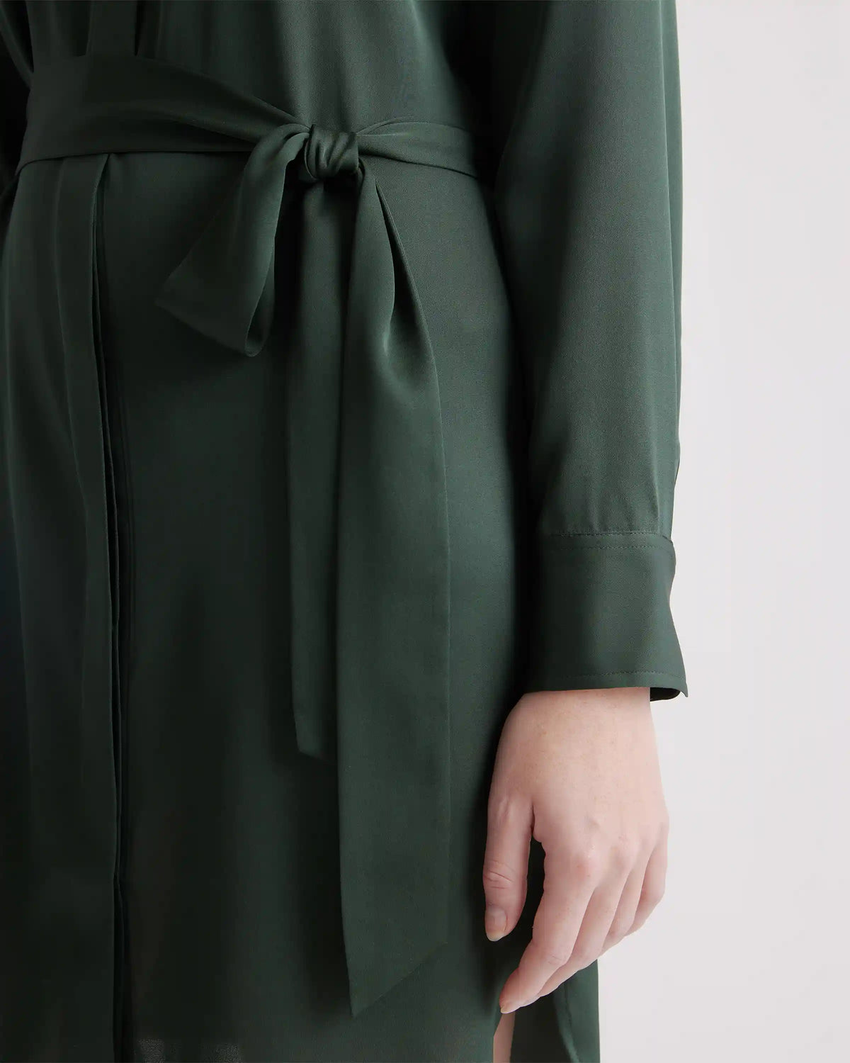 Washable Stretch Silk Shirt Dress