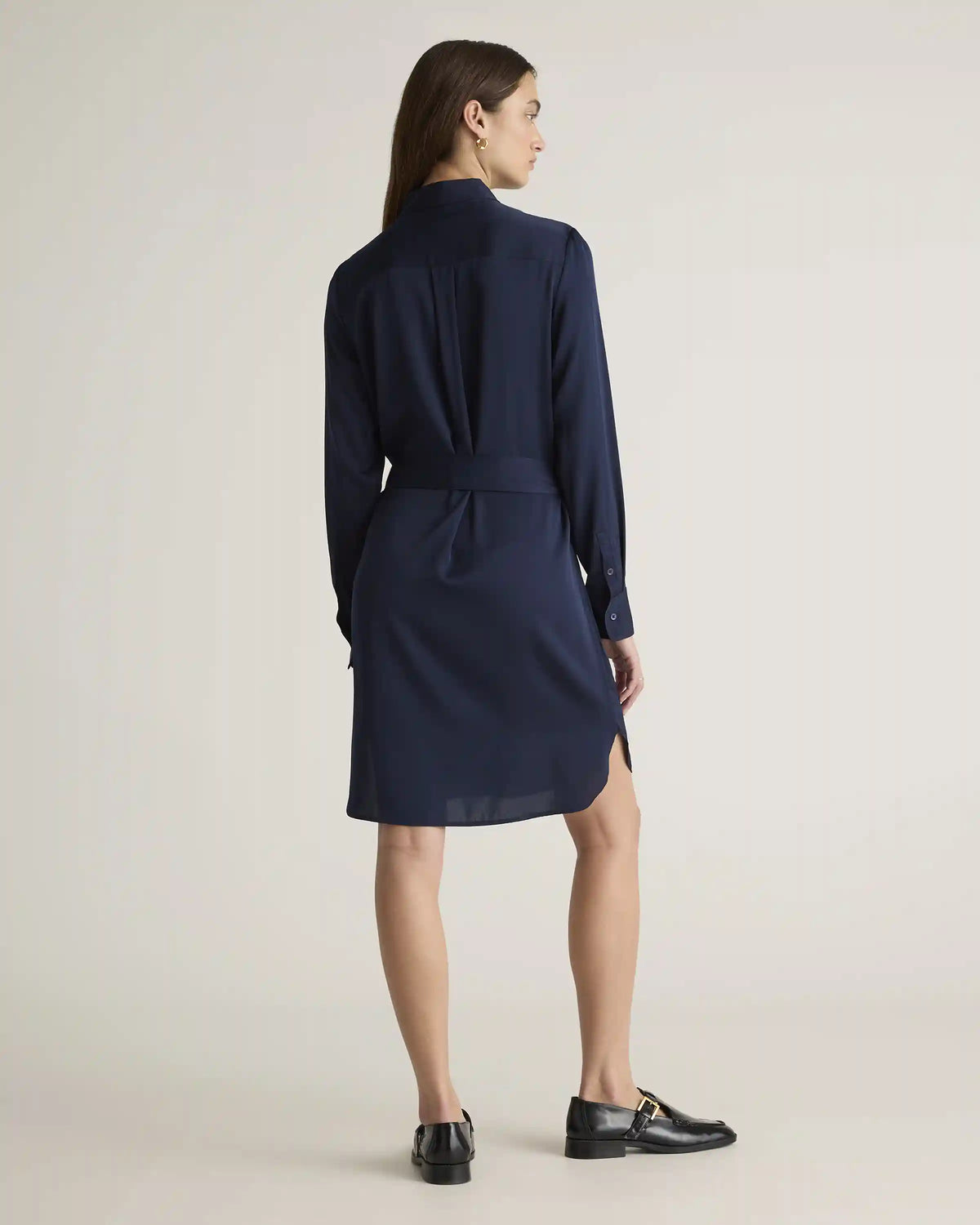Washable Stretch Silk Shirt Dress