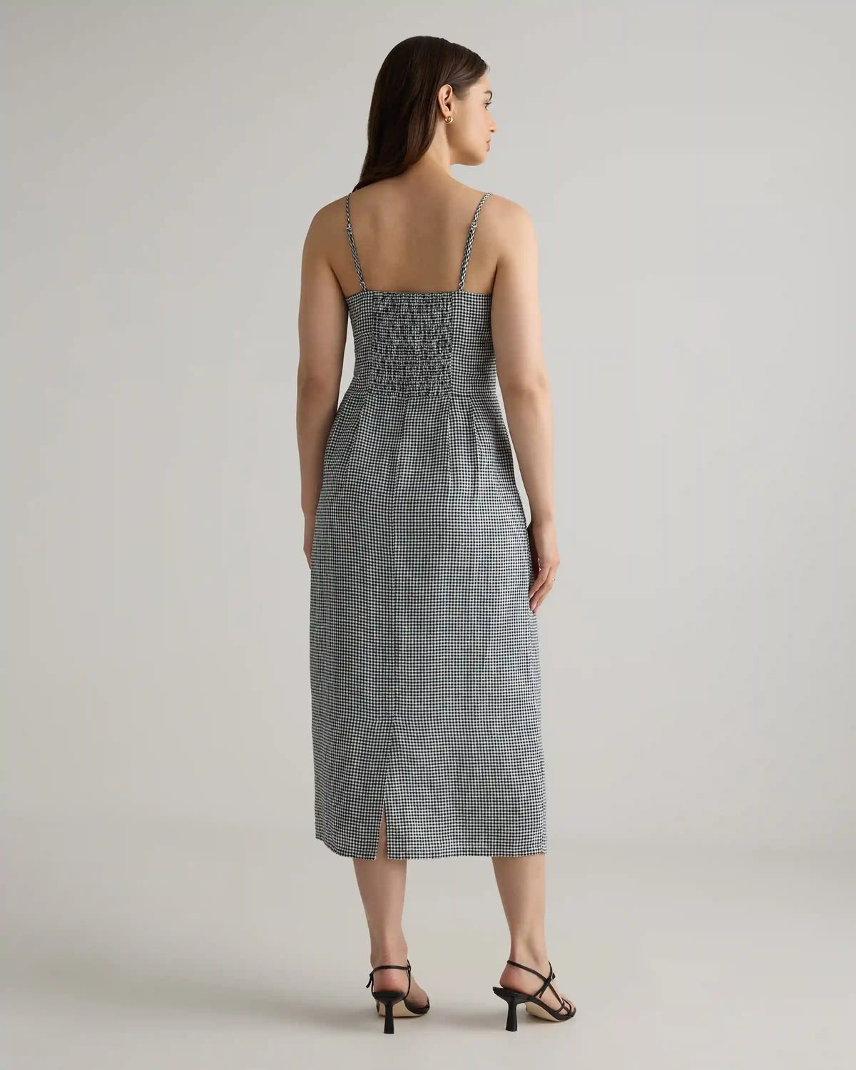 100% European Linen Scoop Neck Midi Dress