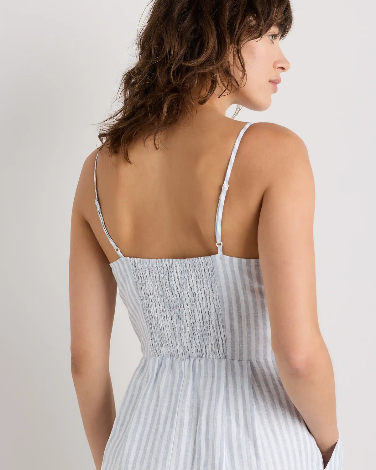 100% European Linen Scoop Neck Midi Dress