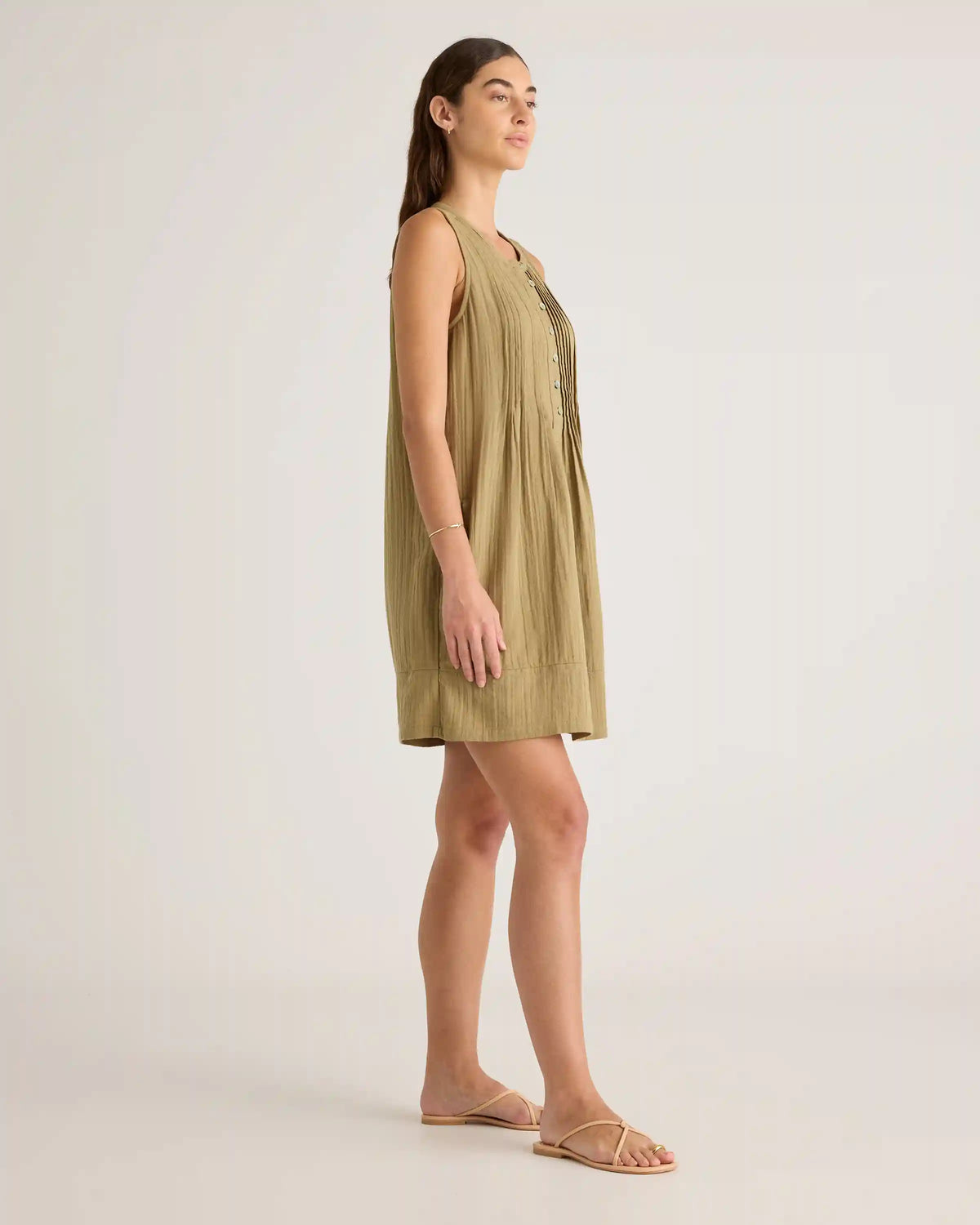 100% Organic Cotton Gauze Sleeveless Swing Dress