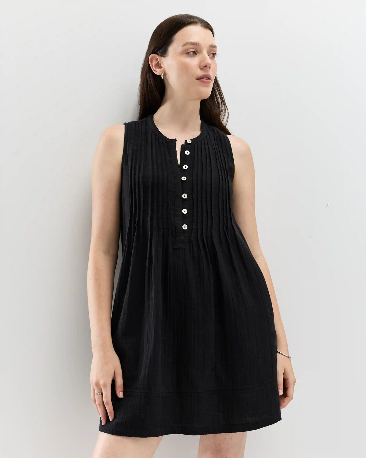 100% Organic Cotton Gauze Sleeveless Swing Dress