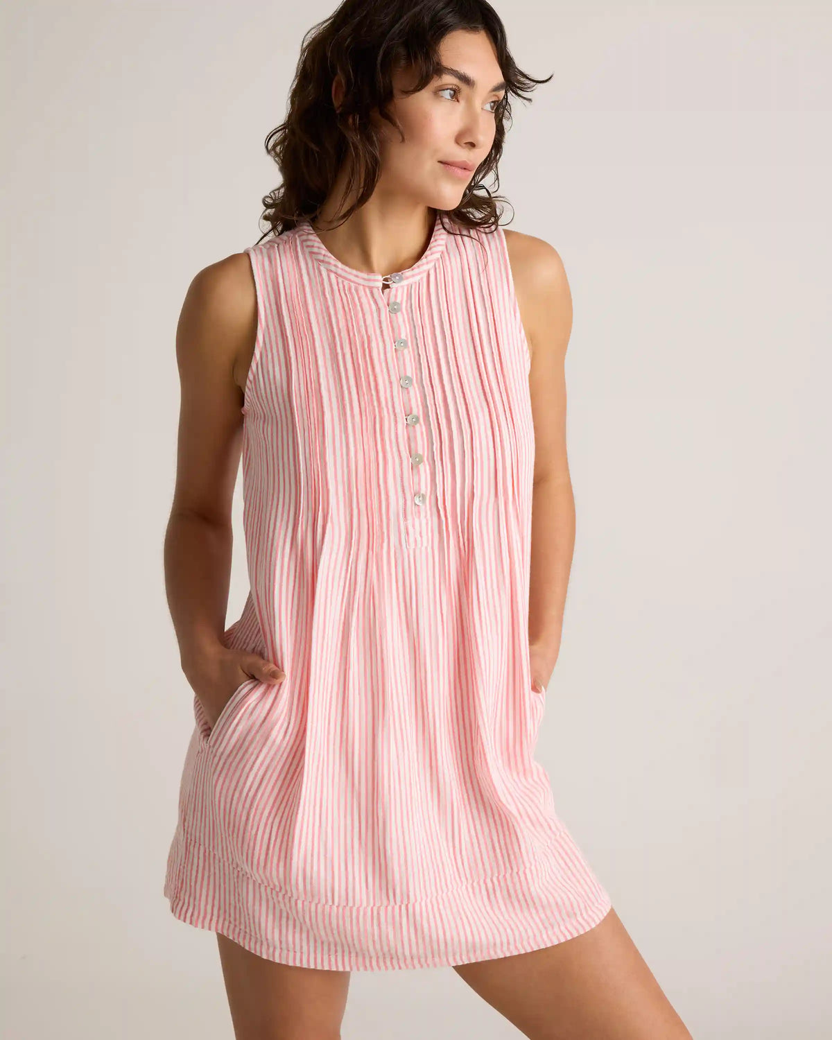 100% Organic Cotton Gauze Sleeveless Swing Dress