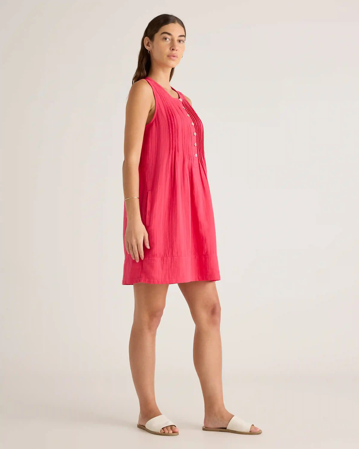 100% Organic Cotton Gauze Sleeveless Swing Dress