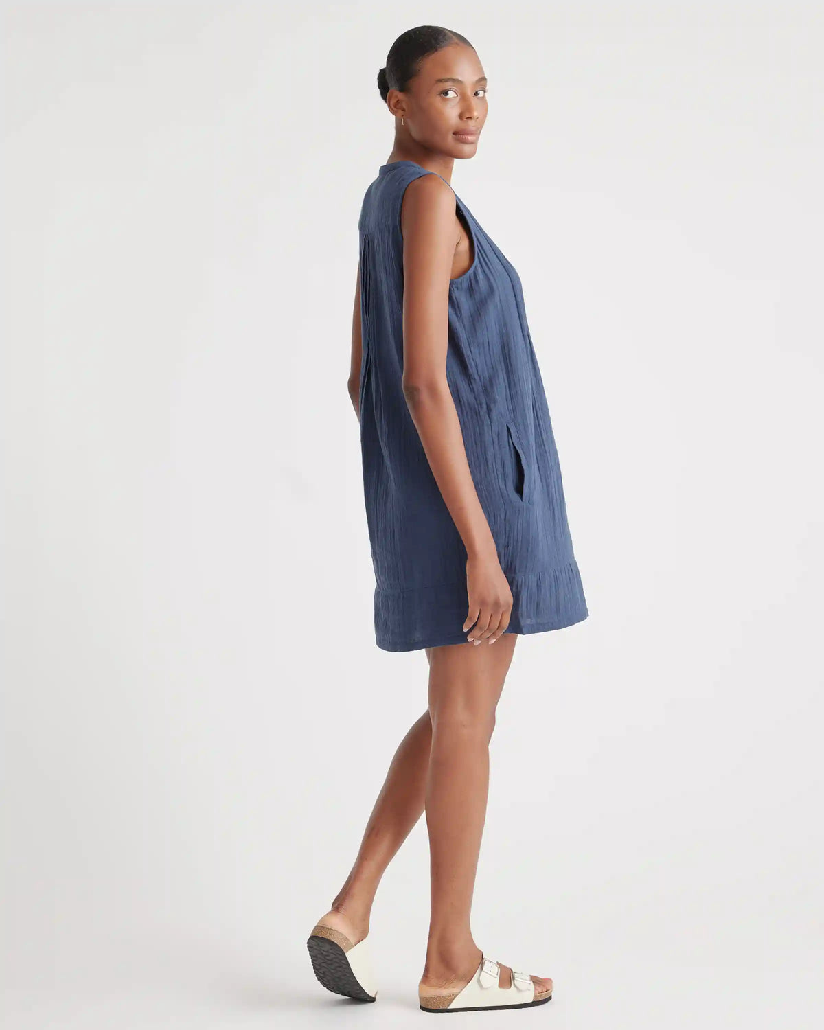 100% Organic Cotton Gauze Sleeveless Swing Dress