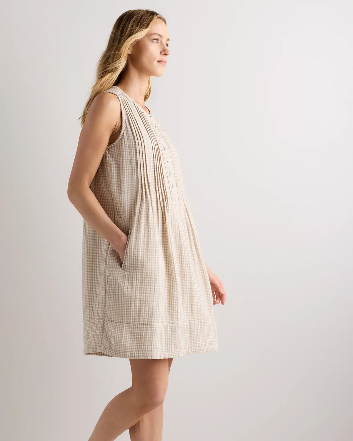 100% Organic Cotton Gauze Sleeveless Swing Dress