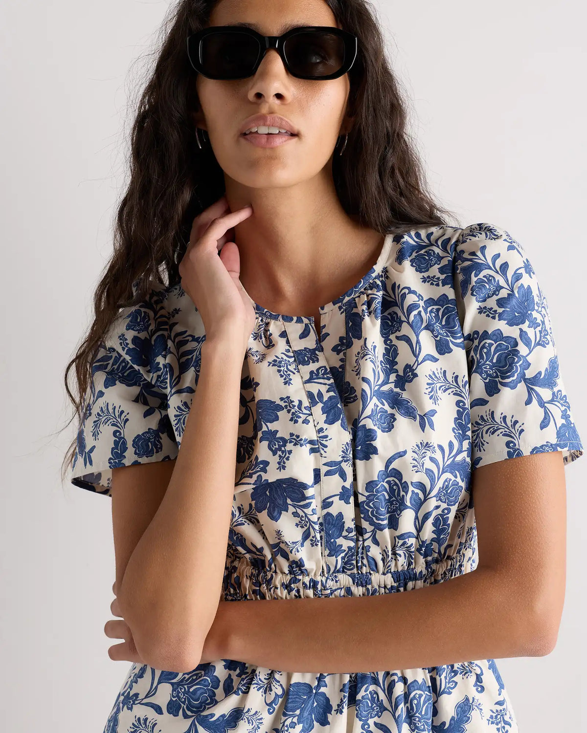 100% Organic Cotton Poplin Tiered Mini Dress