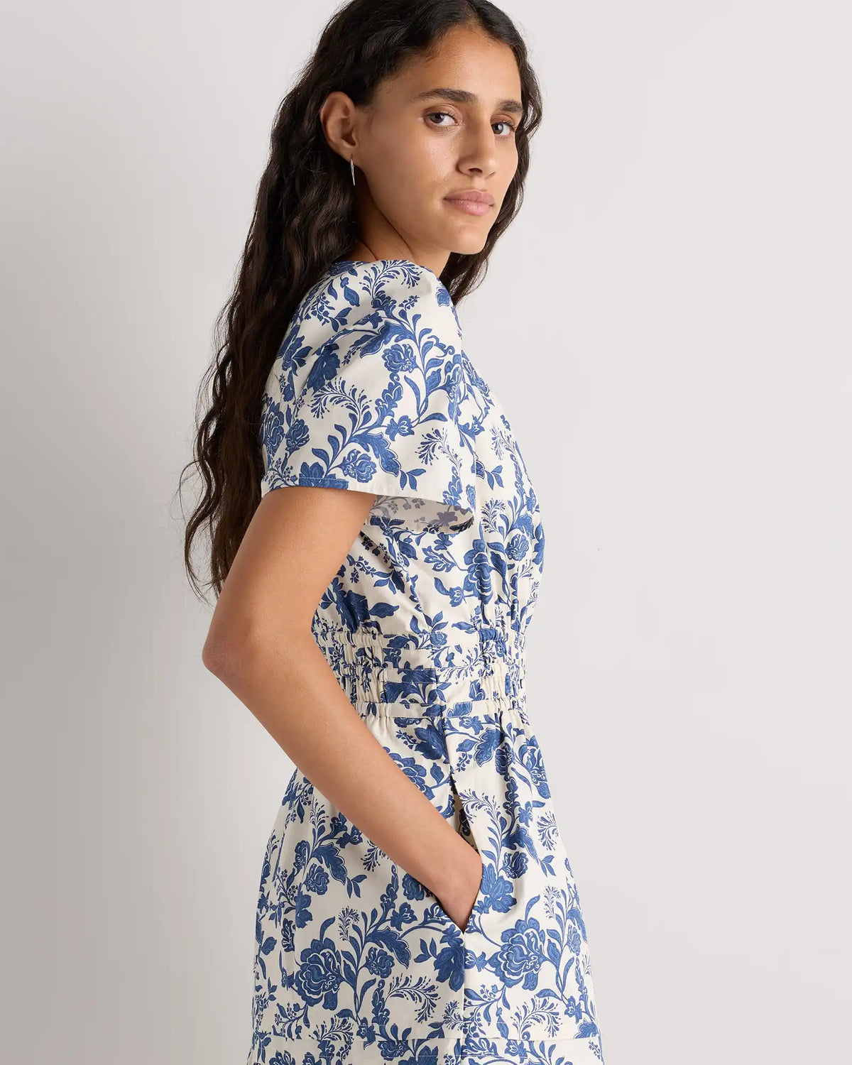 100% Organic Cotton Poplin Tiered Mini Dress