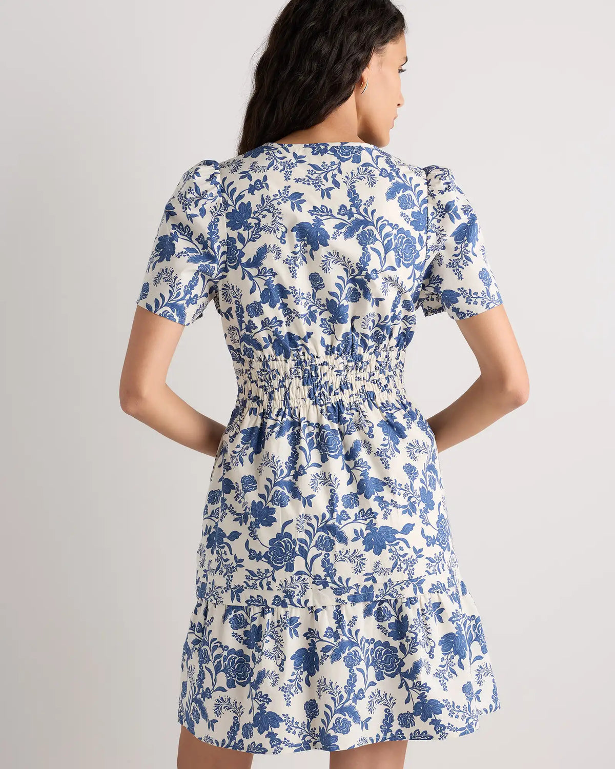 100% Organic Cotton Poplin Tiered Mini Dress