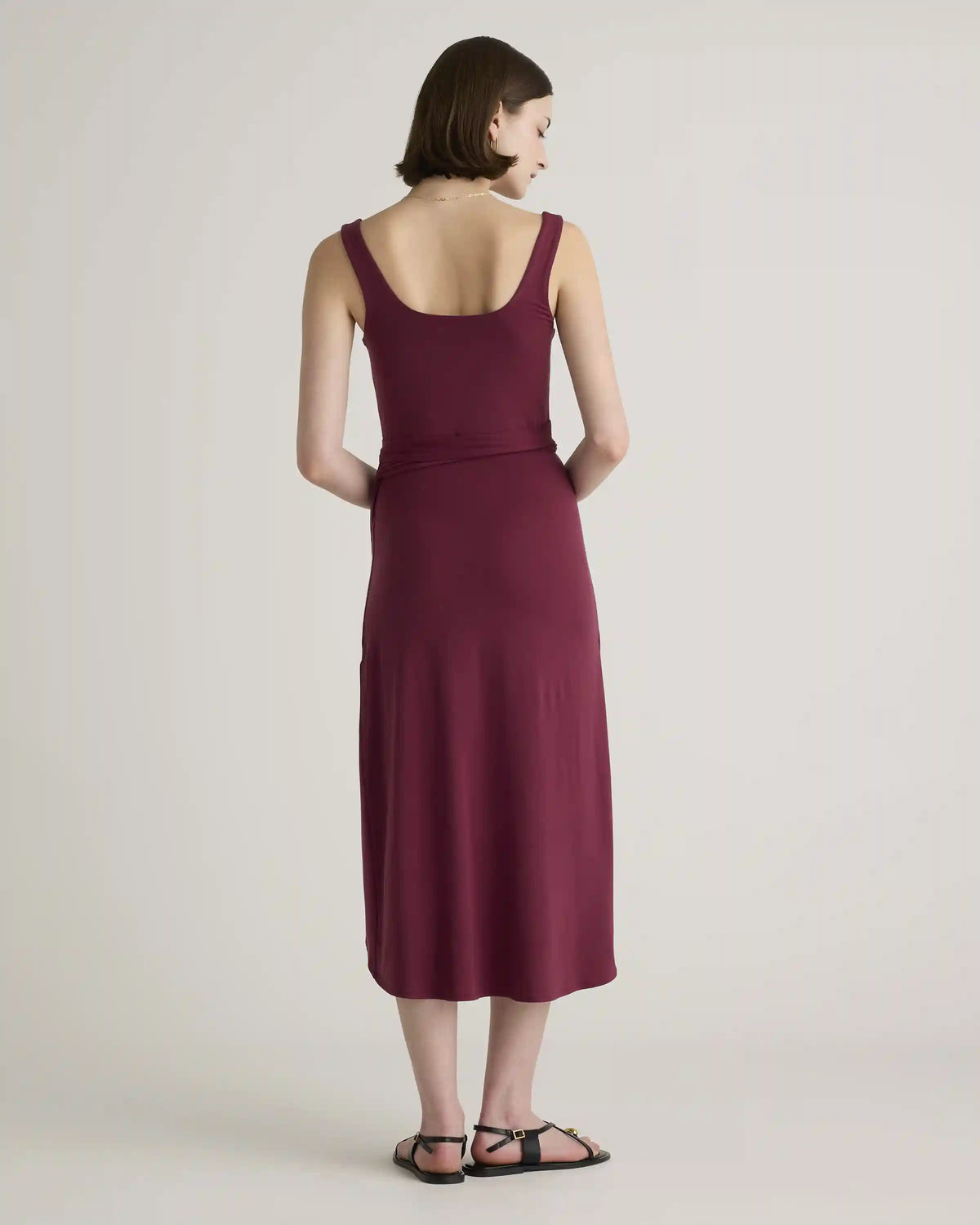 Tencel Jersey Side Tie Midi Dress