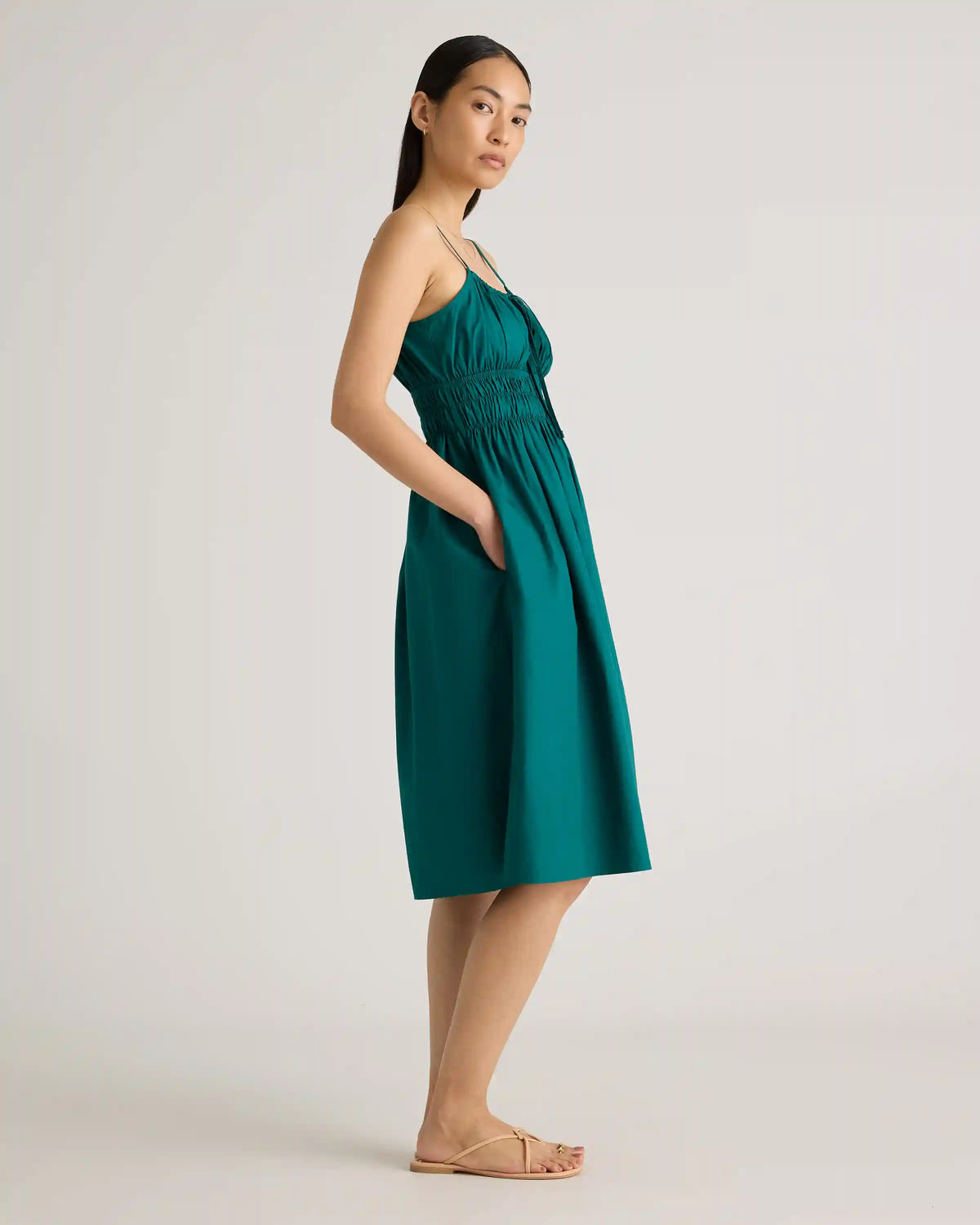 100% Organic Cotton Keyhole Midi Dress