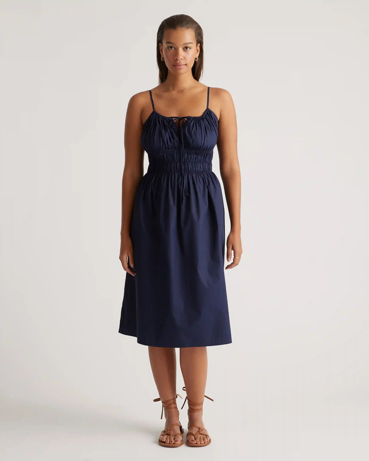 100% Organic Cotton Keyhole Midi Dress