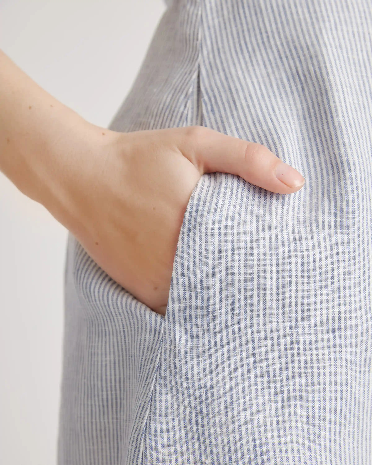100% European Linen Button Front Dress