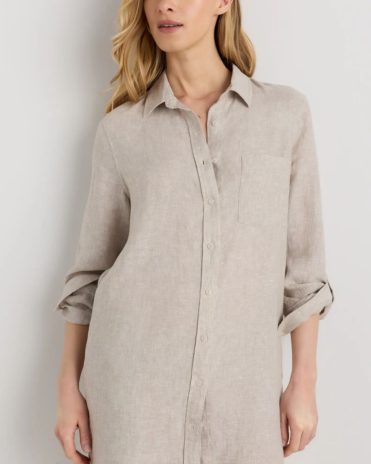 100% European Linen Shirt Dress