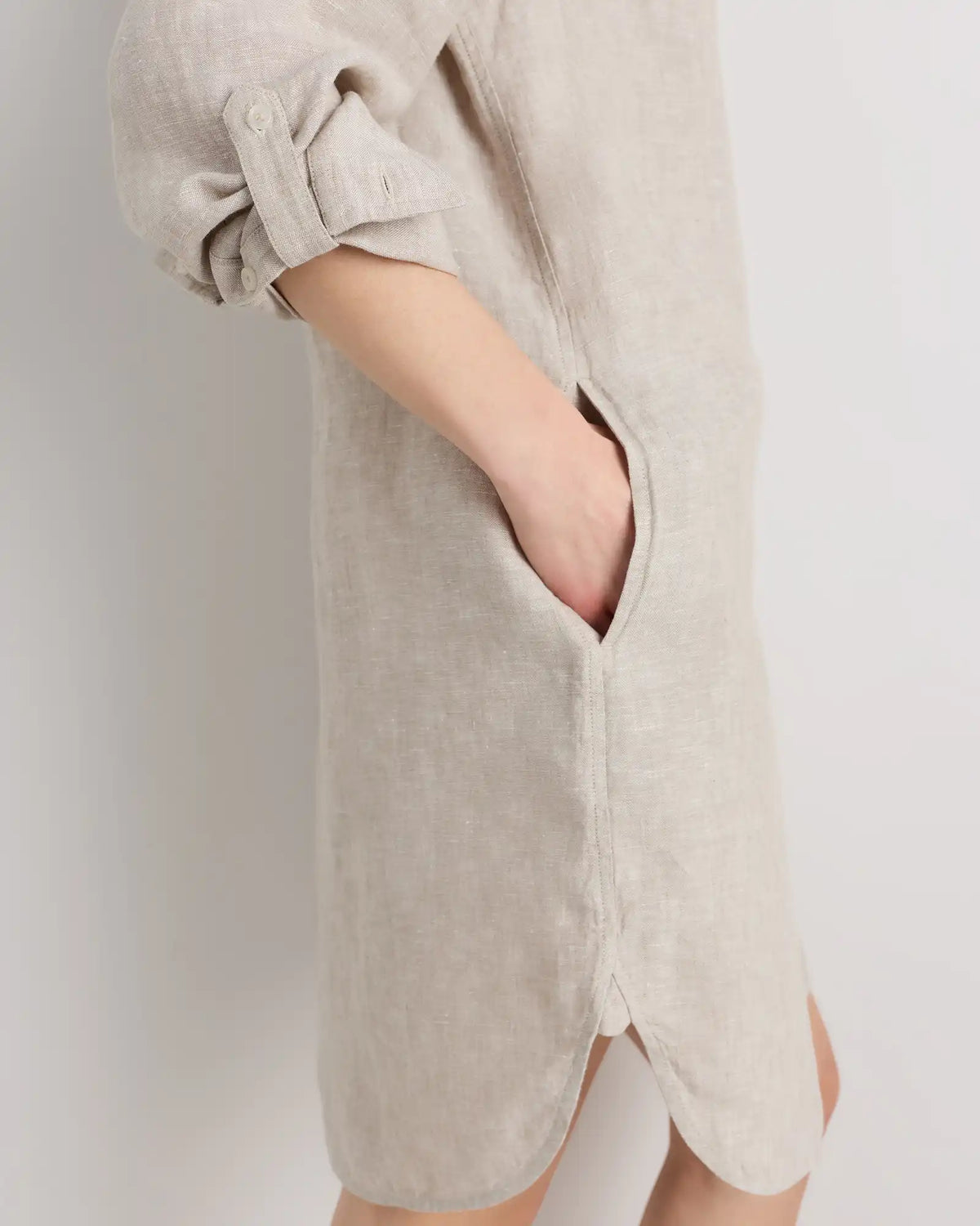 100% European Linen Shirt Dress