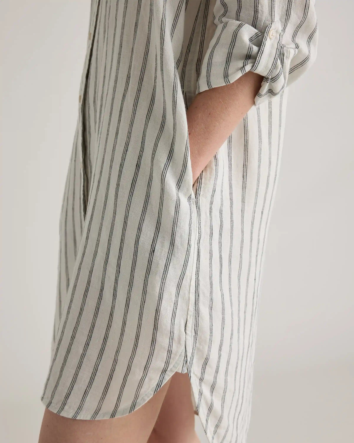 100% European Linen Shirt Dress