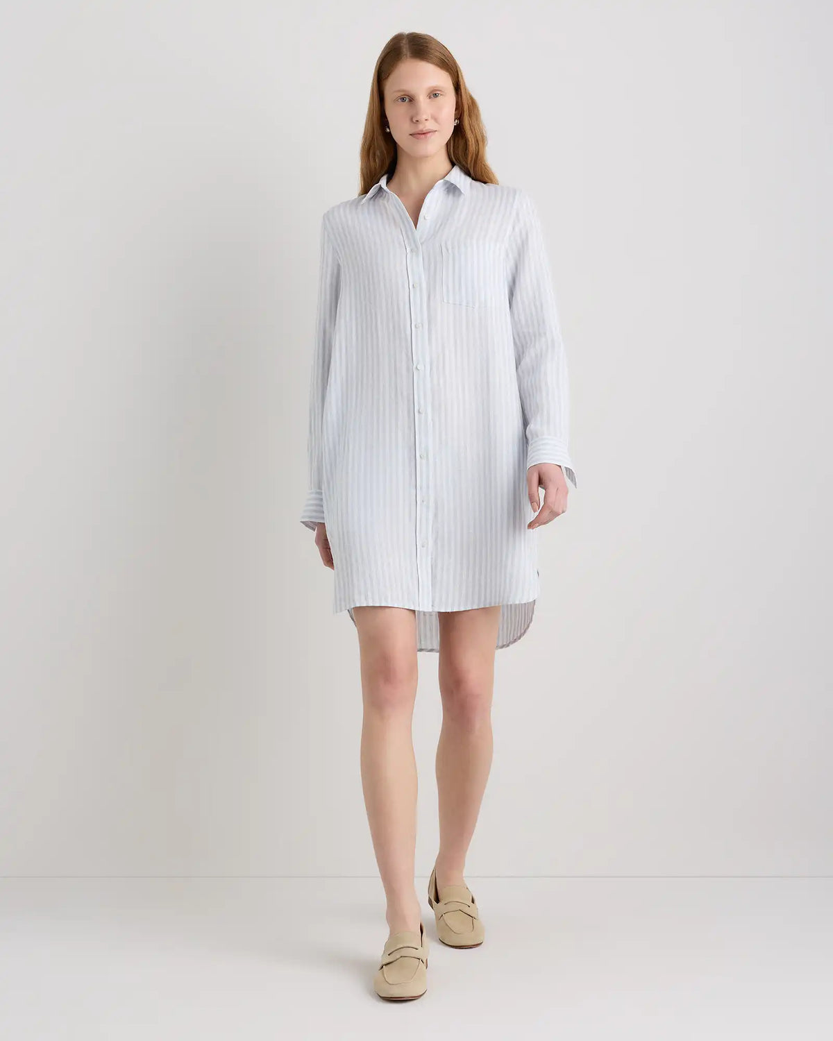 100% European Linen Shirt Dress