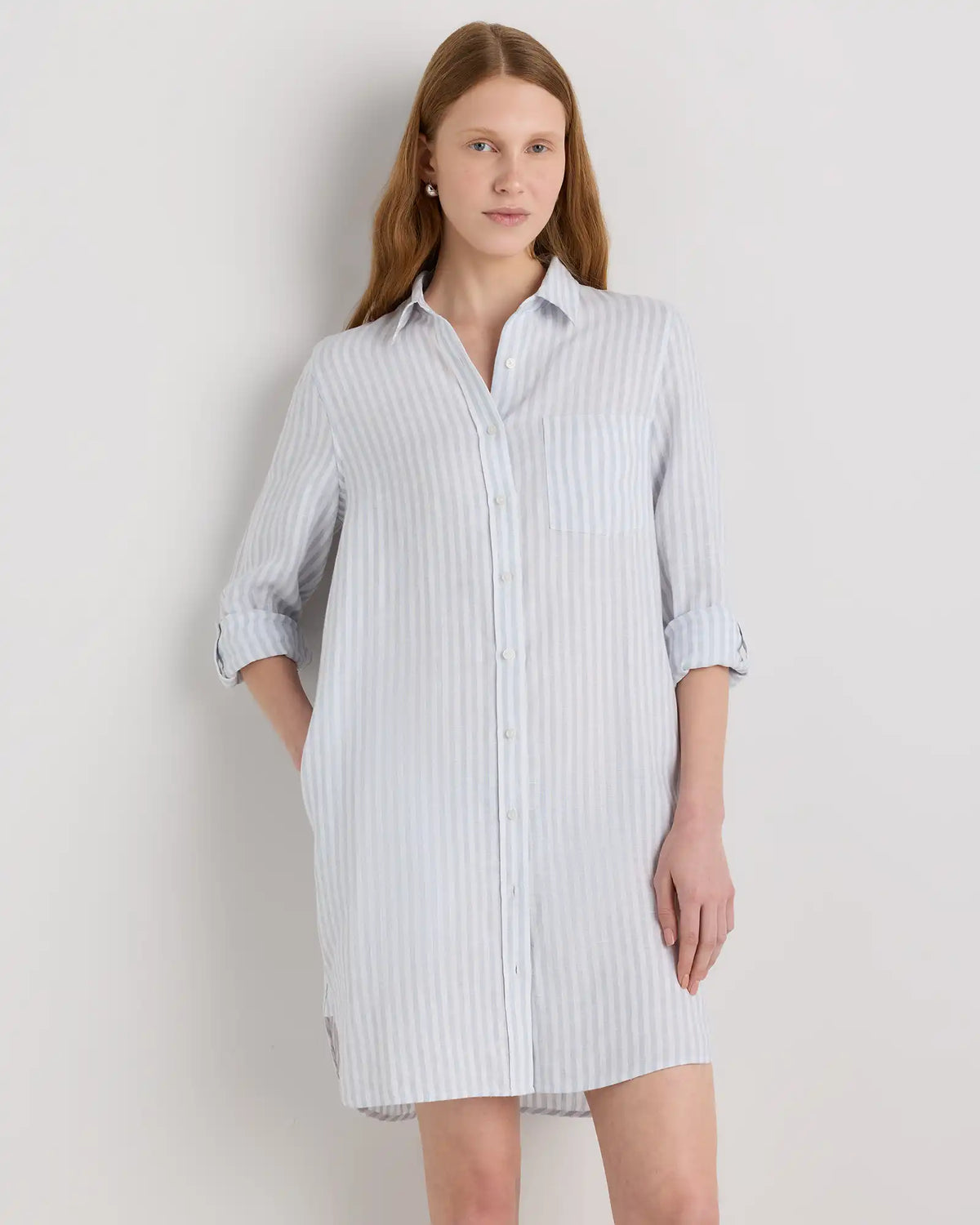 100% European Linen Shirt Dress