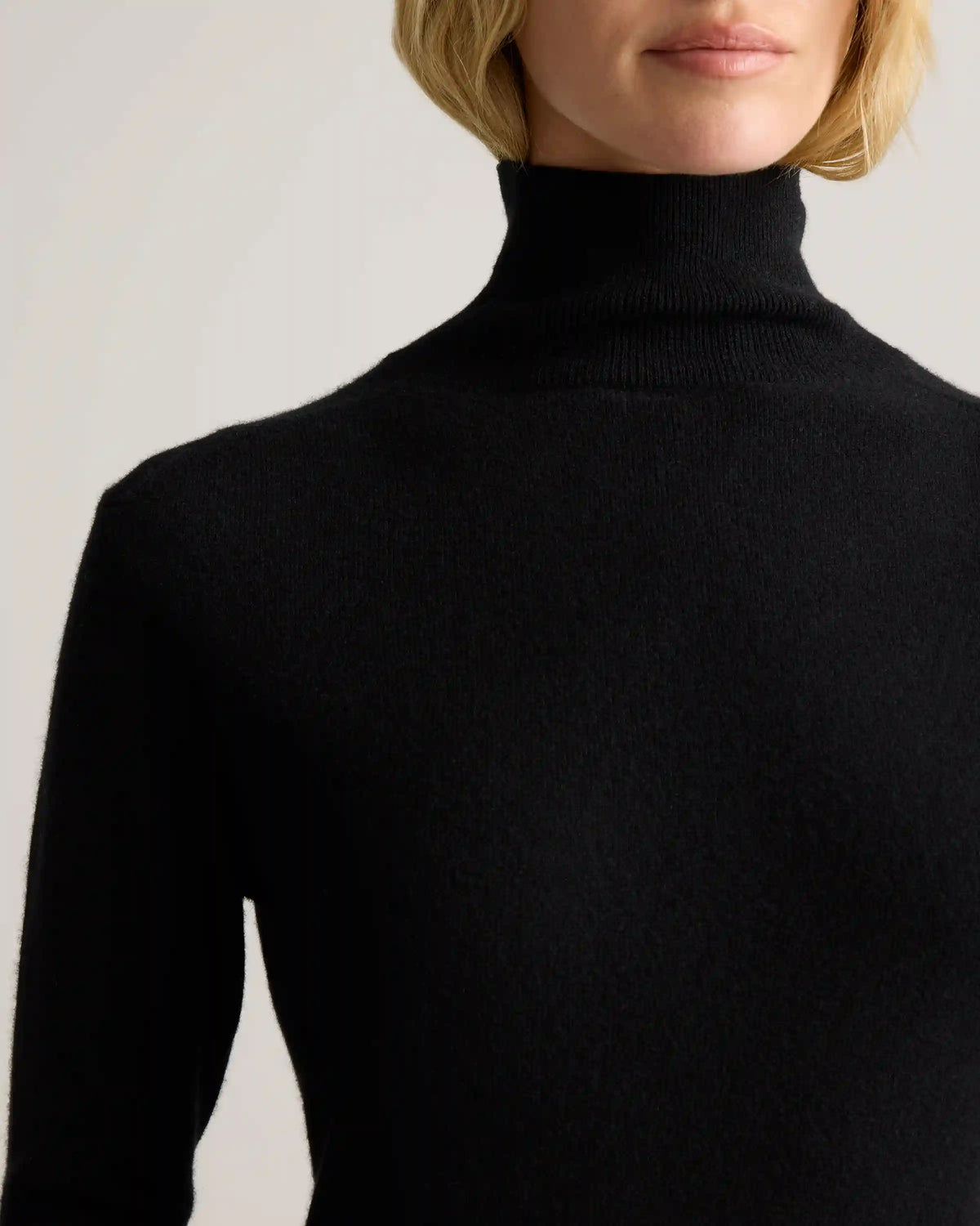 Mongolian Cashmere Turtleneck Midi Sweater Dress