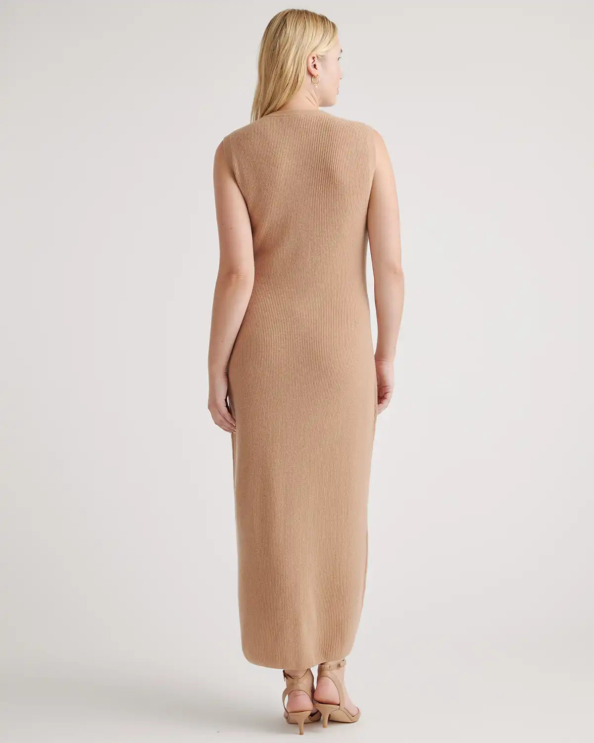 Mongolian Spring Cashmere Sleeveless Midi Sweater Dress