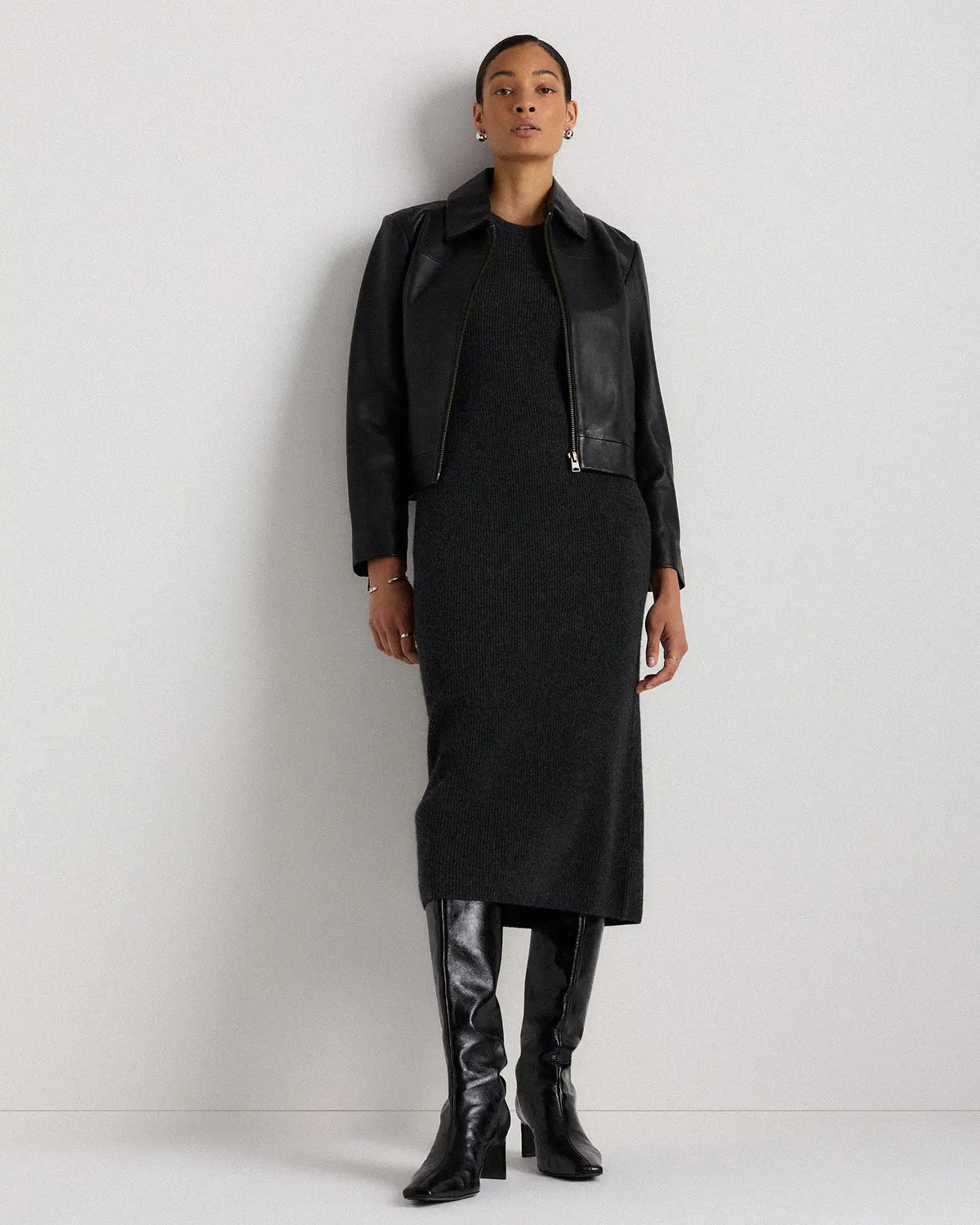Mongolian Cashmere Sleeveless Midi Sweater Dress