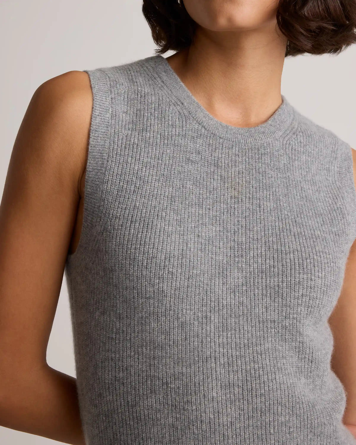 Mongolian Cashmere Sleeveless Midi Sweater Dress