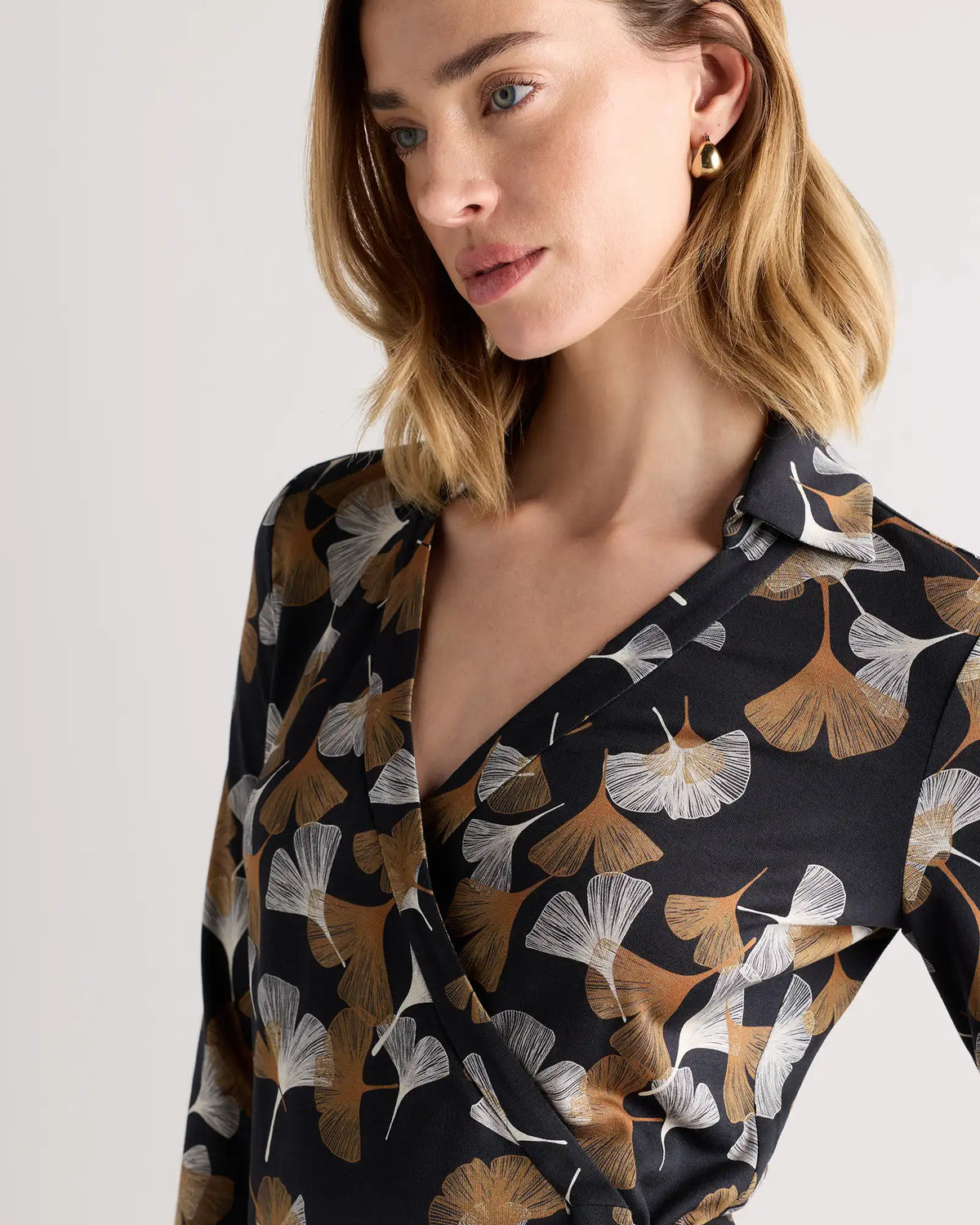 100% Silk Jersey Midi Wrap Dress
