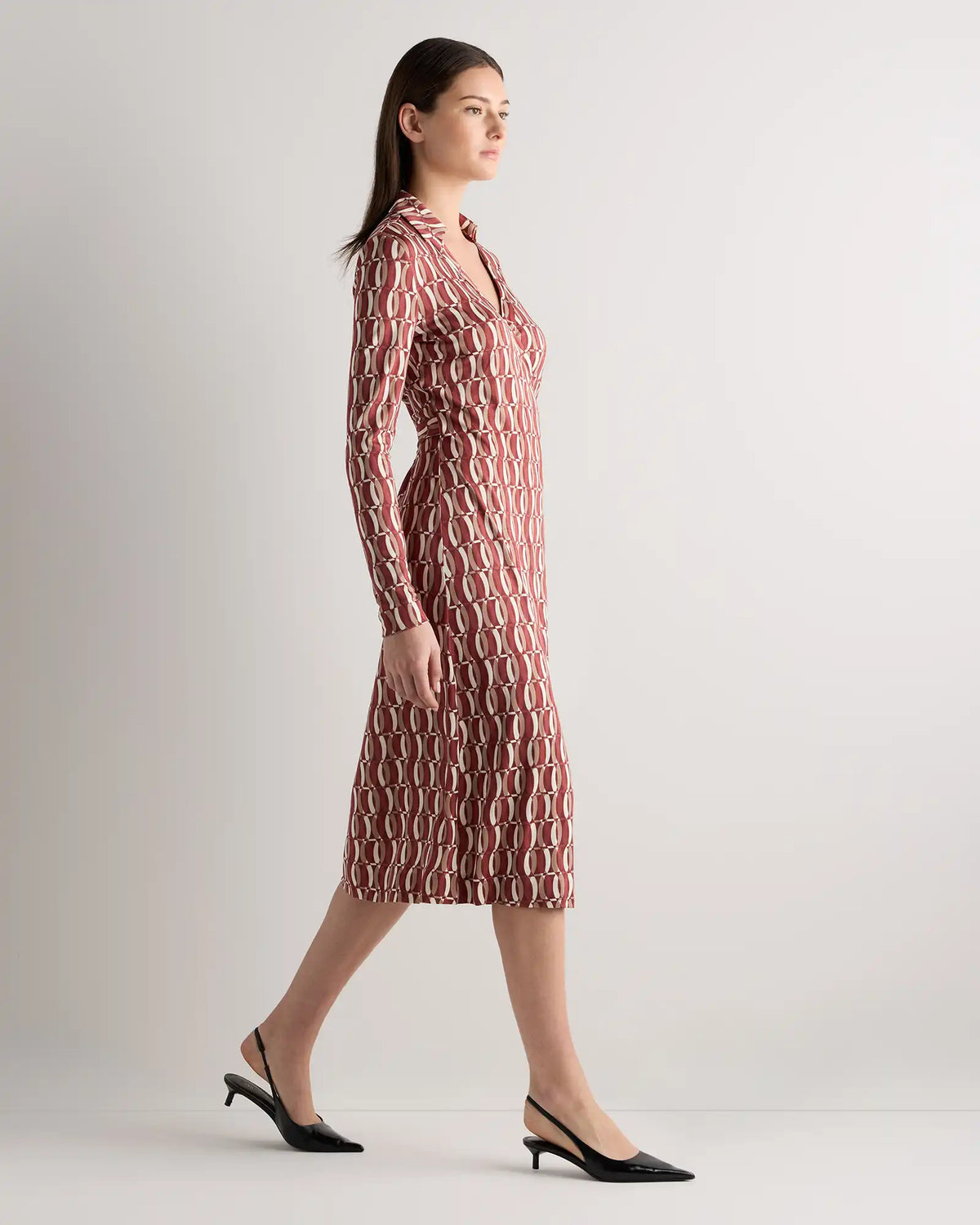 100% Silk Jersey Midi Wrap Dress