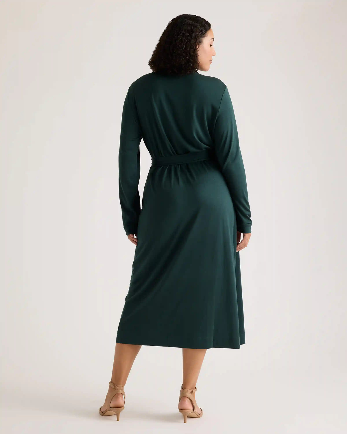 100% Silk Jersey Midi Wrap Dress