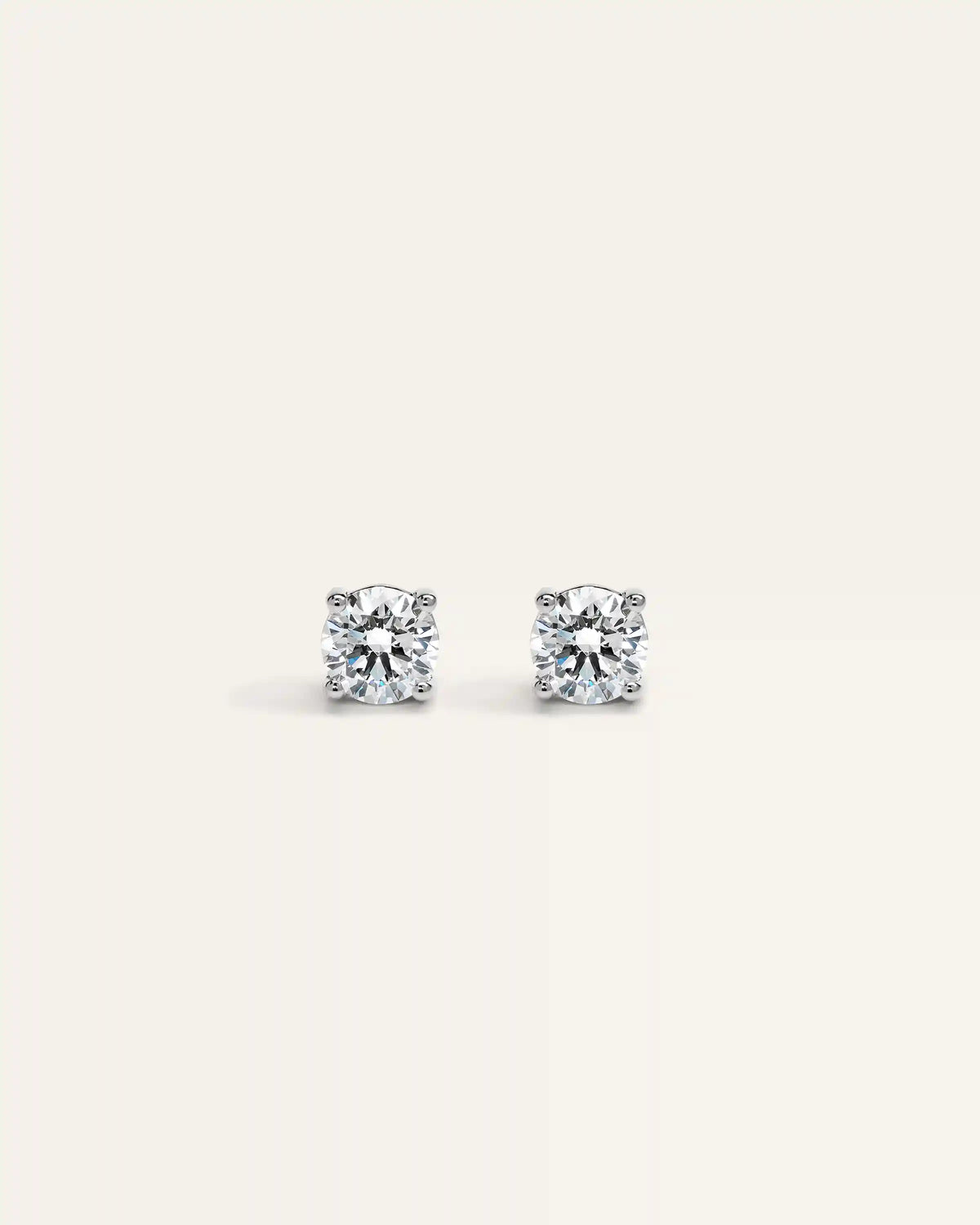 14K Gold Lab Grown Diamond Four-Prong Solitaire Studs - 1ctw
