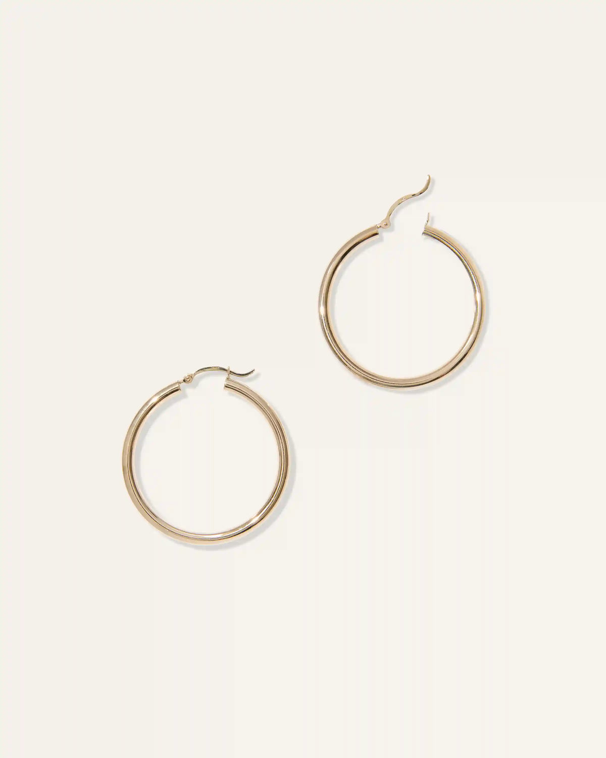 14K Gold 3mm Tube Hoops