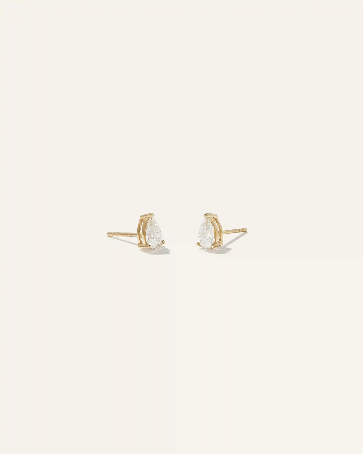 14k Gold Lab Grown Diamond Pear Solitaire Studs - 1ctw