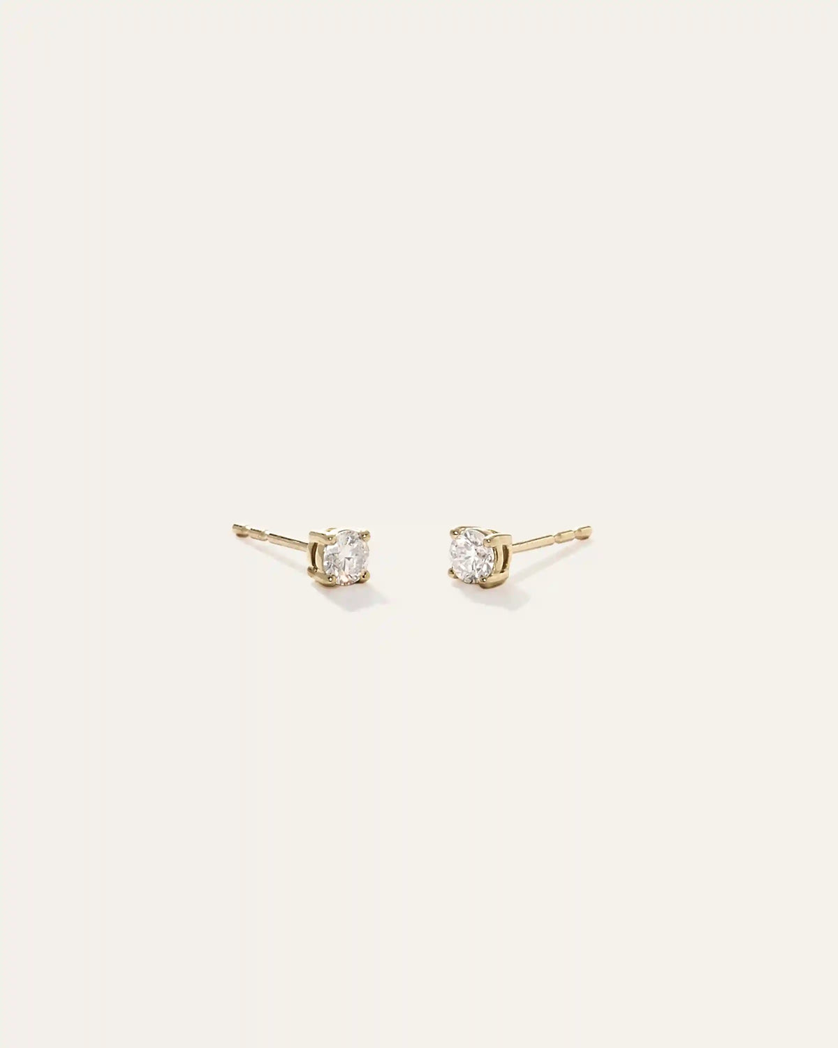 14k Gold Natural Diamond Solitaire Studs - 0.25ctw