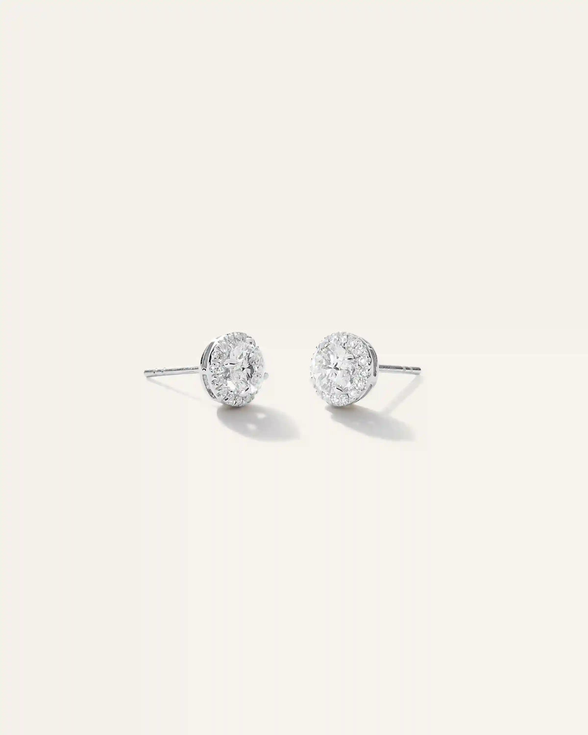 14K Gold Lab Grown Diamond Halo Studs - 1ctw