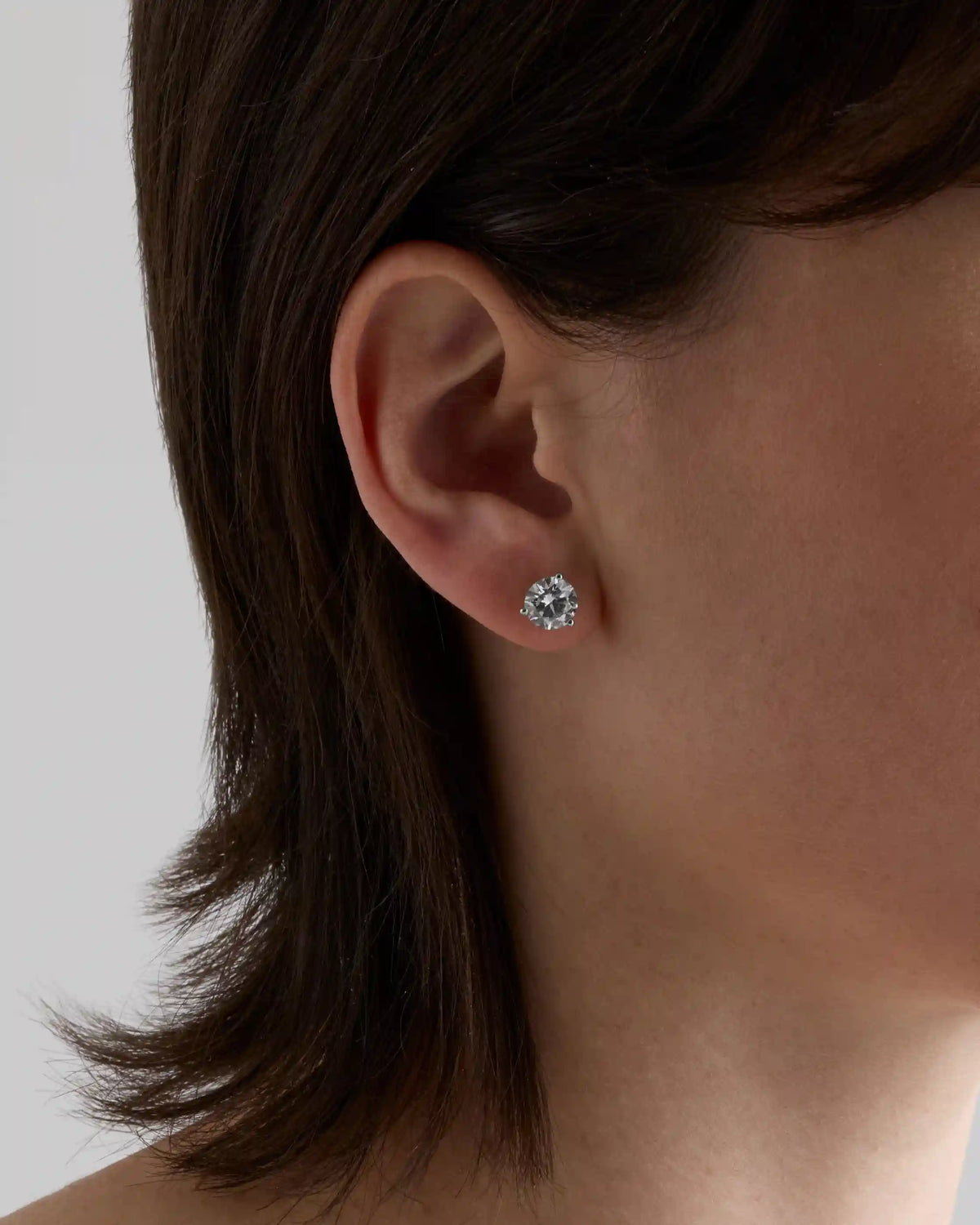 14K Gold Lab Grown Diamond Martini Studs - 3ctw