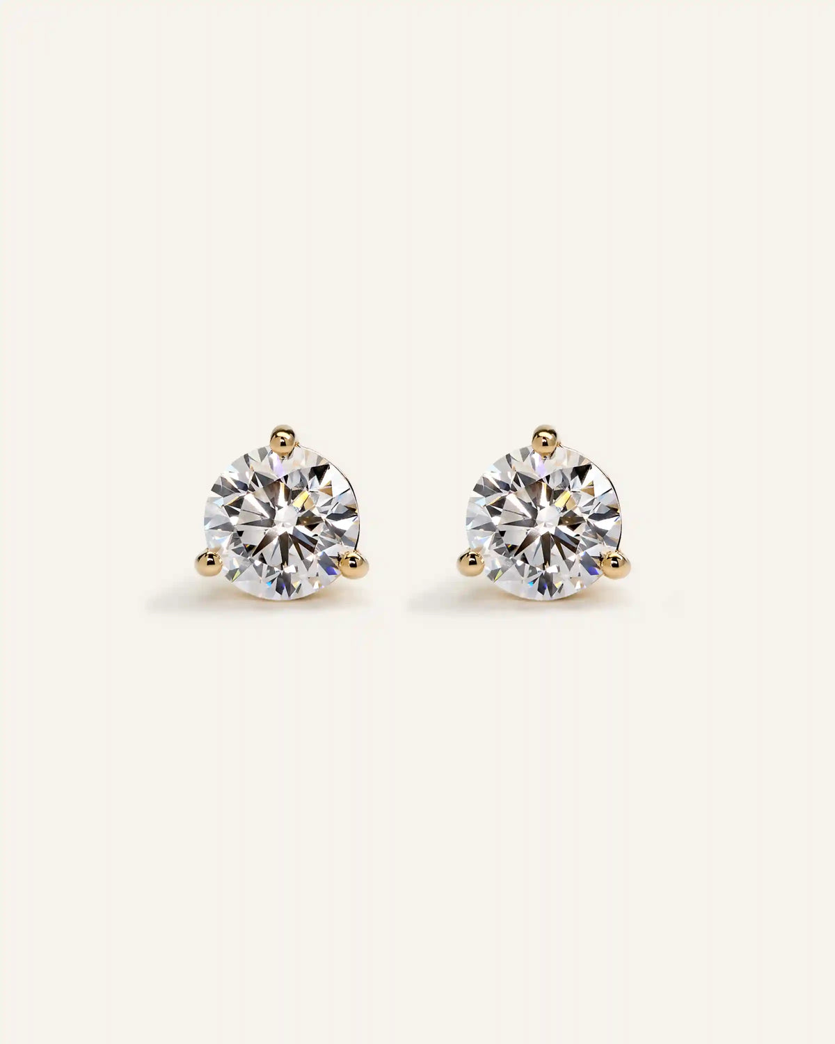 14K Gold Lab Grown Diamond Martini Studs - 3ctw