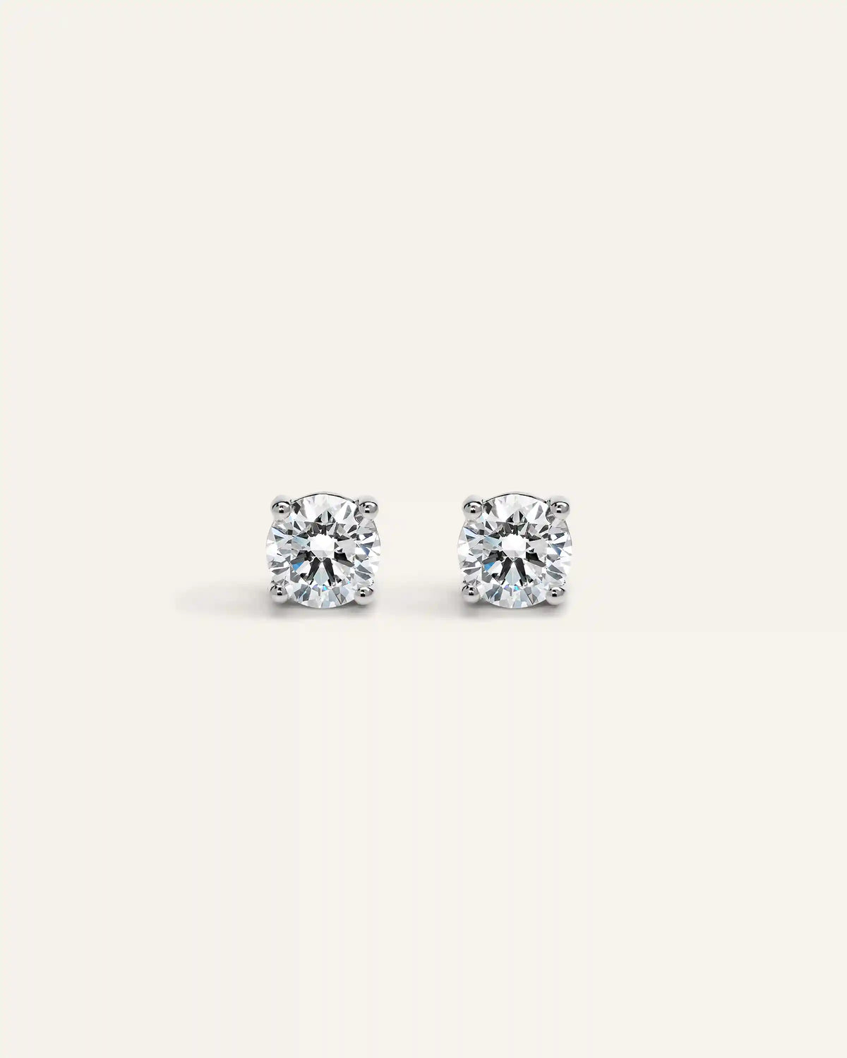 14K Gold Lab Grown Diamond Four-Prong Solitaire Studs - 1.5ctw