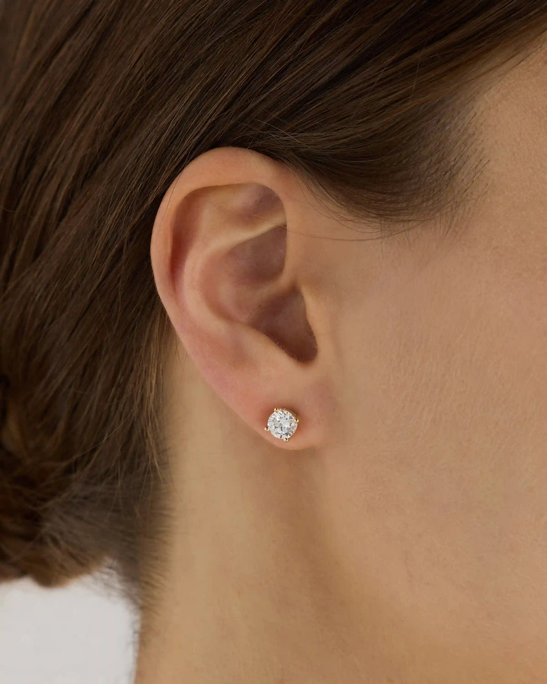14K Gold Lab Grown Diamond Four-Prong Solitaire Studs - 1.5ctw