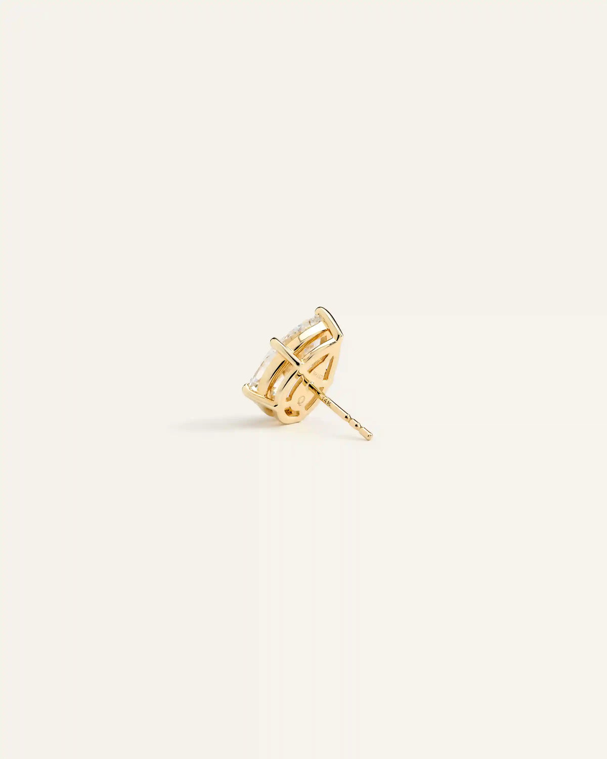 14K Gold Lab Grown Diamond Statement Pear Studs - 6ctw