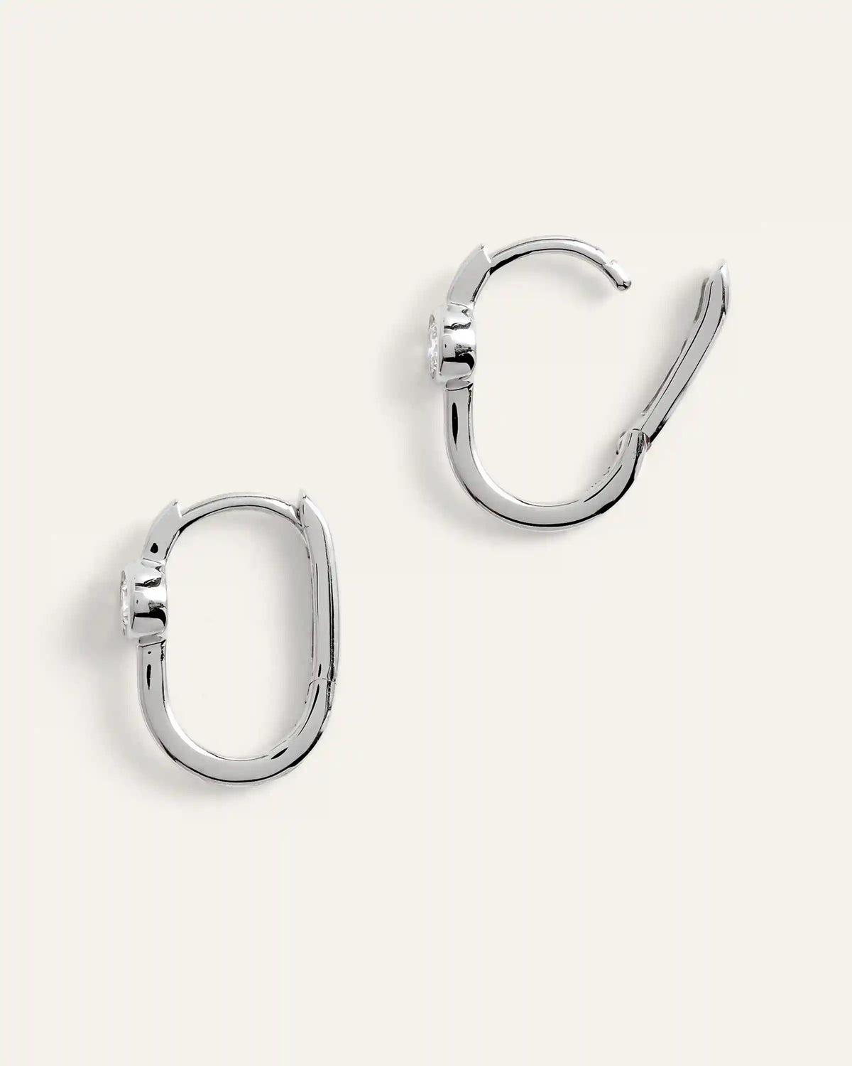 14K Gold Lab Grown Diamond Solitaire U Hoops