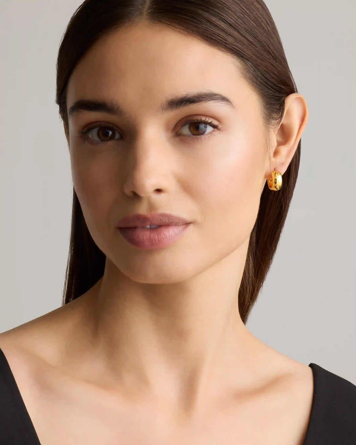 14K Gold Wide Huggies